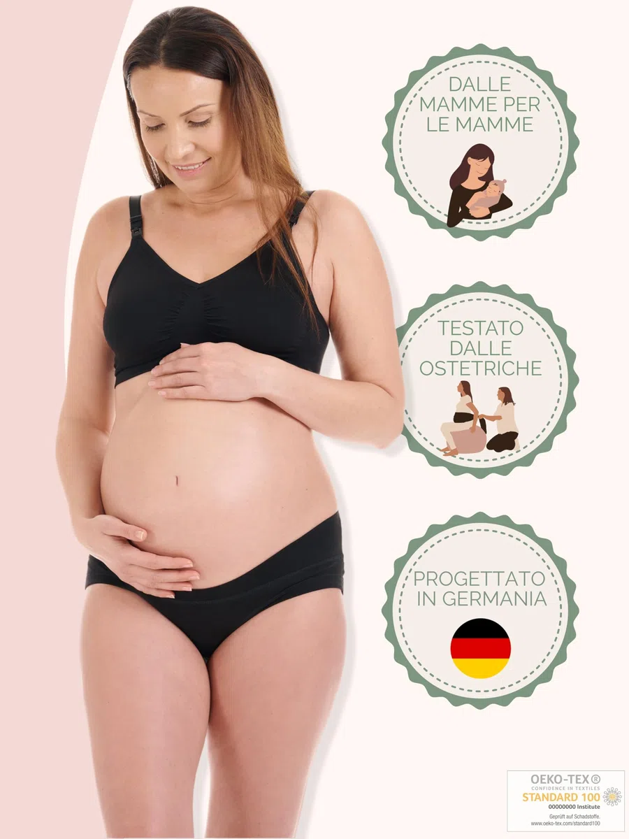 Herzmutter Mutande Premaman Cotone - Oeko Tex 100 - Set da 3 - Gravidanza - Mutandine Premaman - Slip maternità - 5730