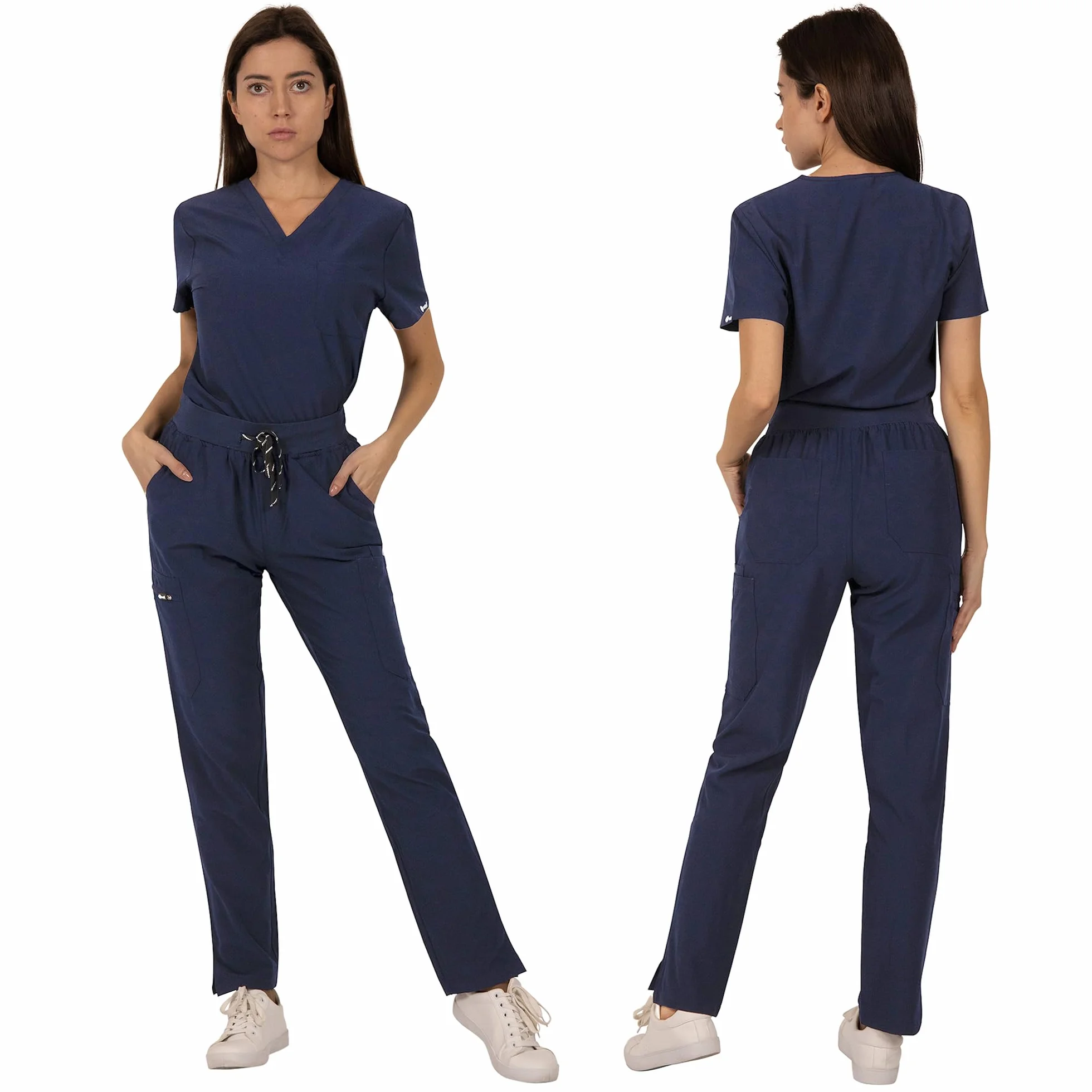 B-well Bella Divisa Sanitaria Donna Elastica | Uniforme Sanitaria Donna | Set con Casacca e Pantalone | Divise Sanitarie | con spandex