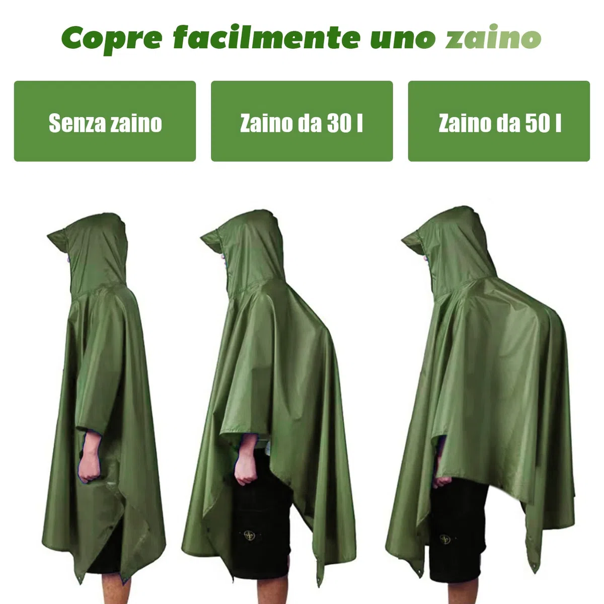 Poncho Antipioggia Impermeabile con Maniche Tasca e Riflettore Mantella Antipioggia per Adulti Unisex Portatile Poncho Pioggia per Uomo Donna Trekking Campeggio