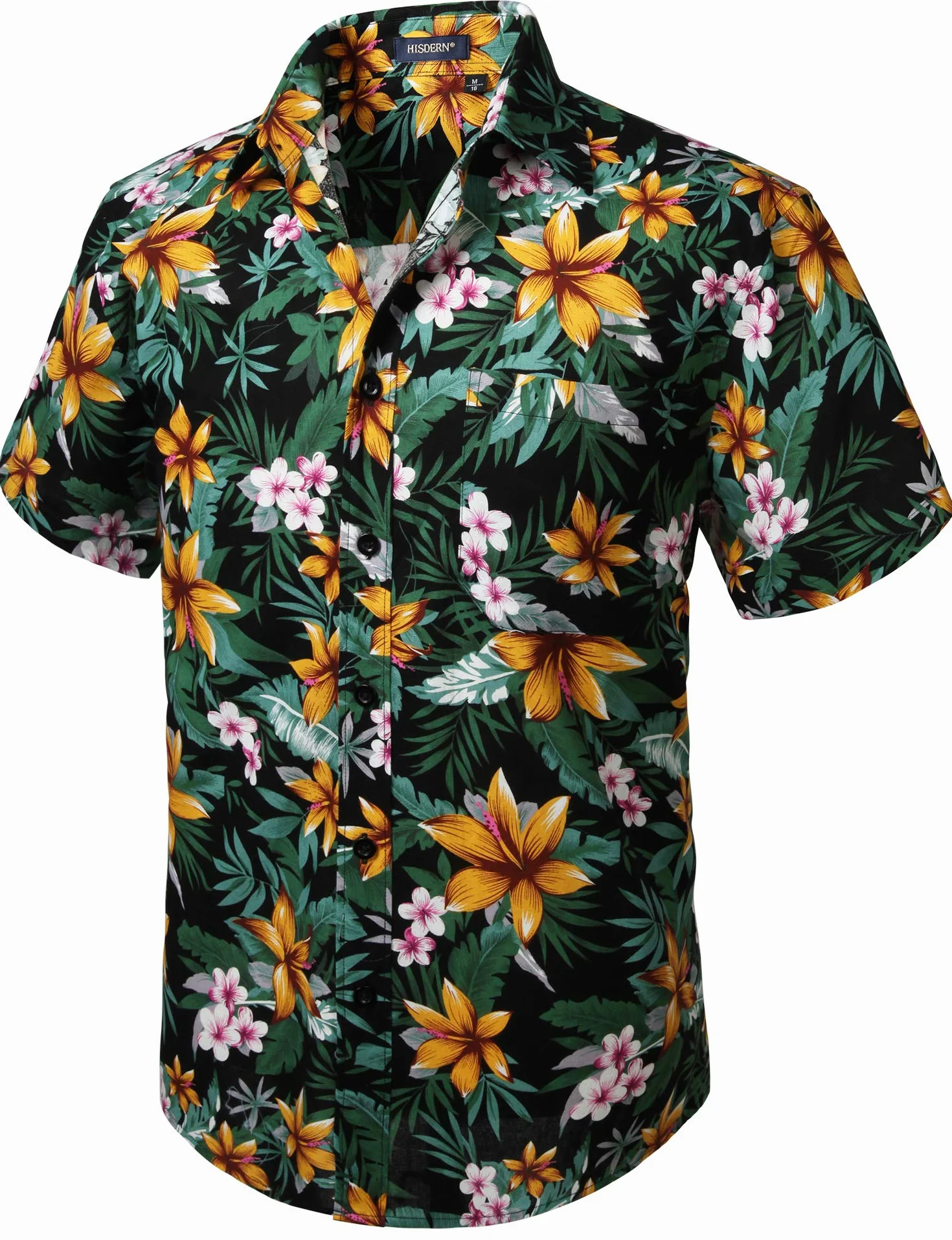 HISDERN Camicie Aloha Hawaiana Funky Manica Corta Tasca Anteriore Vacanza Estate Stampato Spiaggia Camicia Casual Hawaii S-2XL