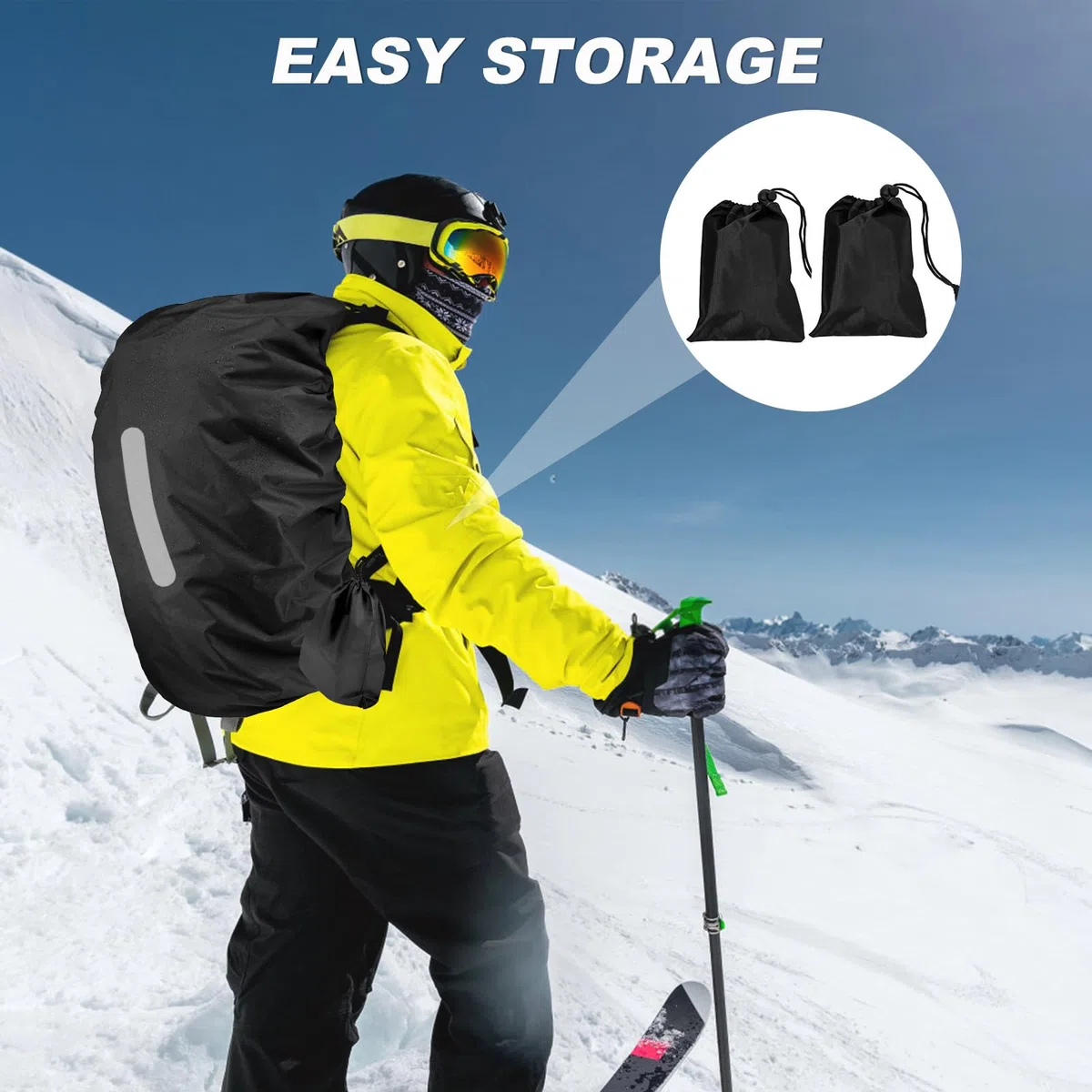 2 parapioggia zaino impermeabile (30 L-40 L), parapioggia per zaini con strisce riflettenti, borsa per la scuola, per ciclismo, trekking, campeggio, viaggi