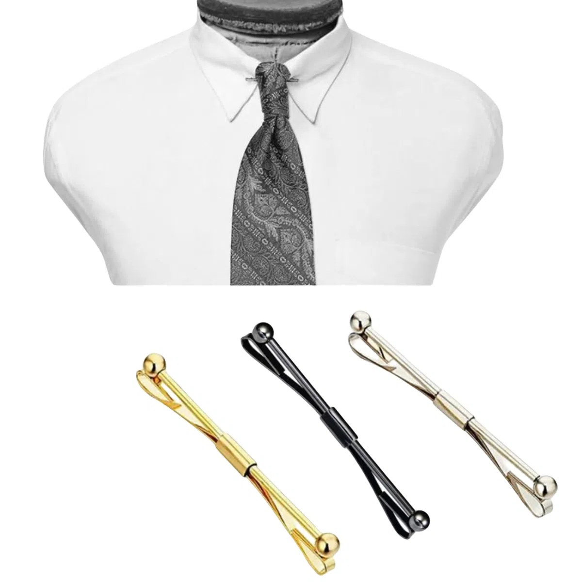 3 PCS Clip Del Colletto Della Camicia,Fermacravatta A Clip Per Camicia,Fermacravatta a Clip per Camicia da Uomo