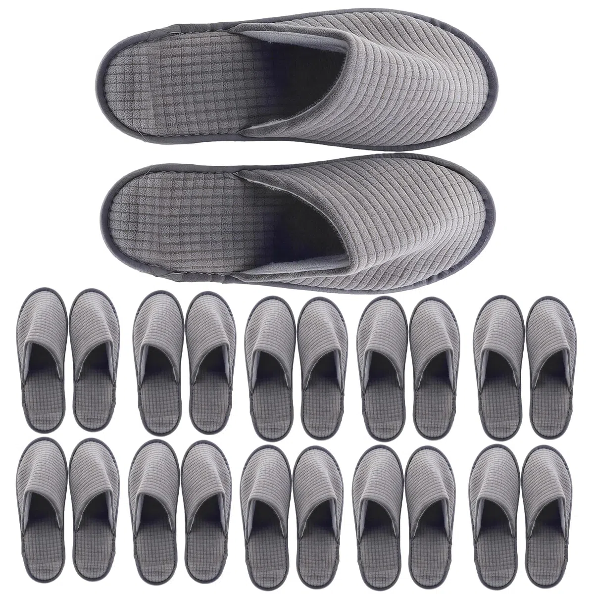 10 paia di pantofole in tessuto non tessuto corallo: 29 × 11,5 cm, suola antiscivolo, pantofole spa, lavabili per casa, camera da letto, bagno, interni, hotel o uso commerciale