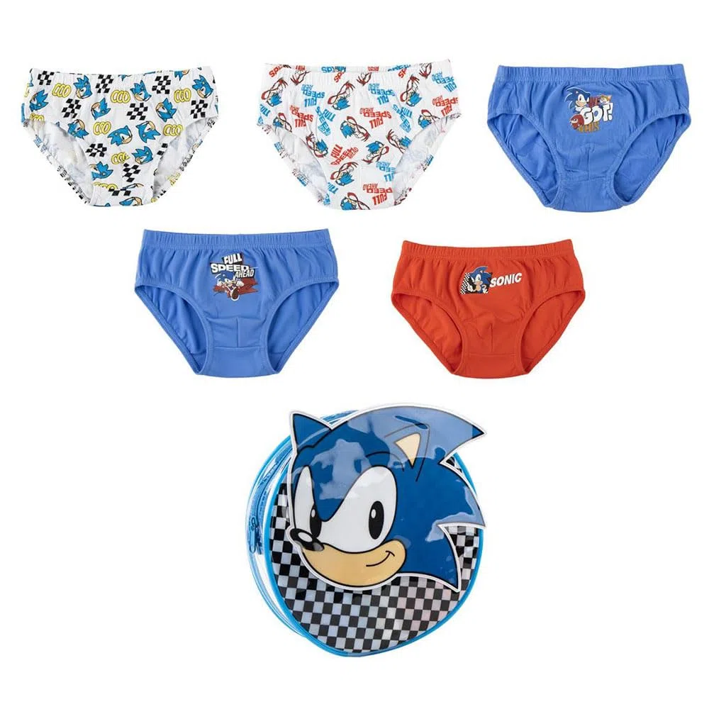 CERDÁ Life's Little Moments Pack Calzoncillos Single Jersey Neceser Sonic Niño – Pack Calzoncillos Single Jersey Neceser Sonic Boxer a Pantaloncino Unisex - Bambini e Ragazzi (Pacco da 6)