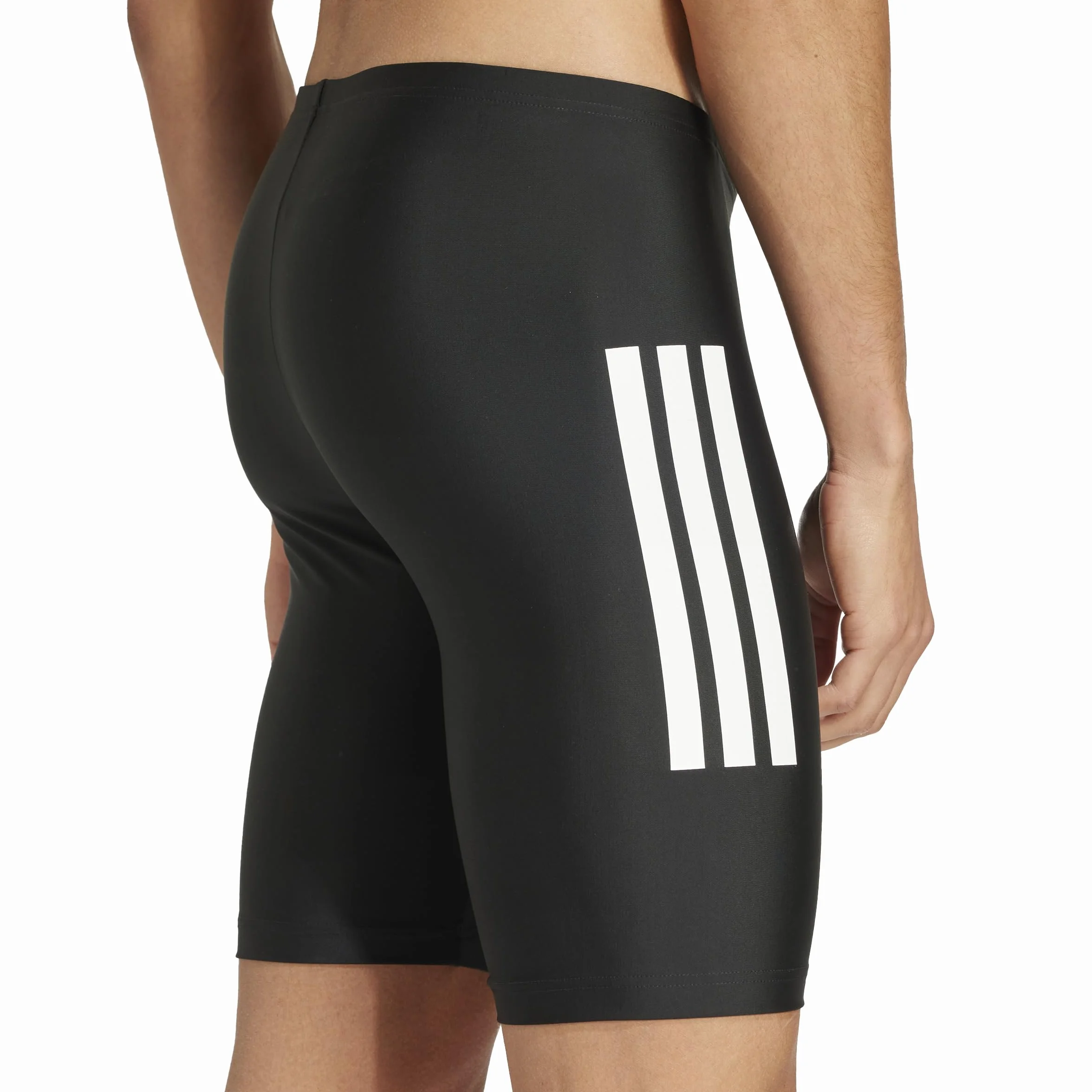 adidas Homme 3 Stripes Swim Jammers 8 inch, Black/White, L-XL