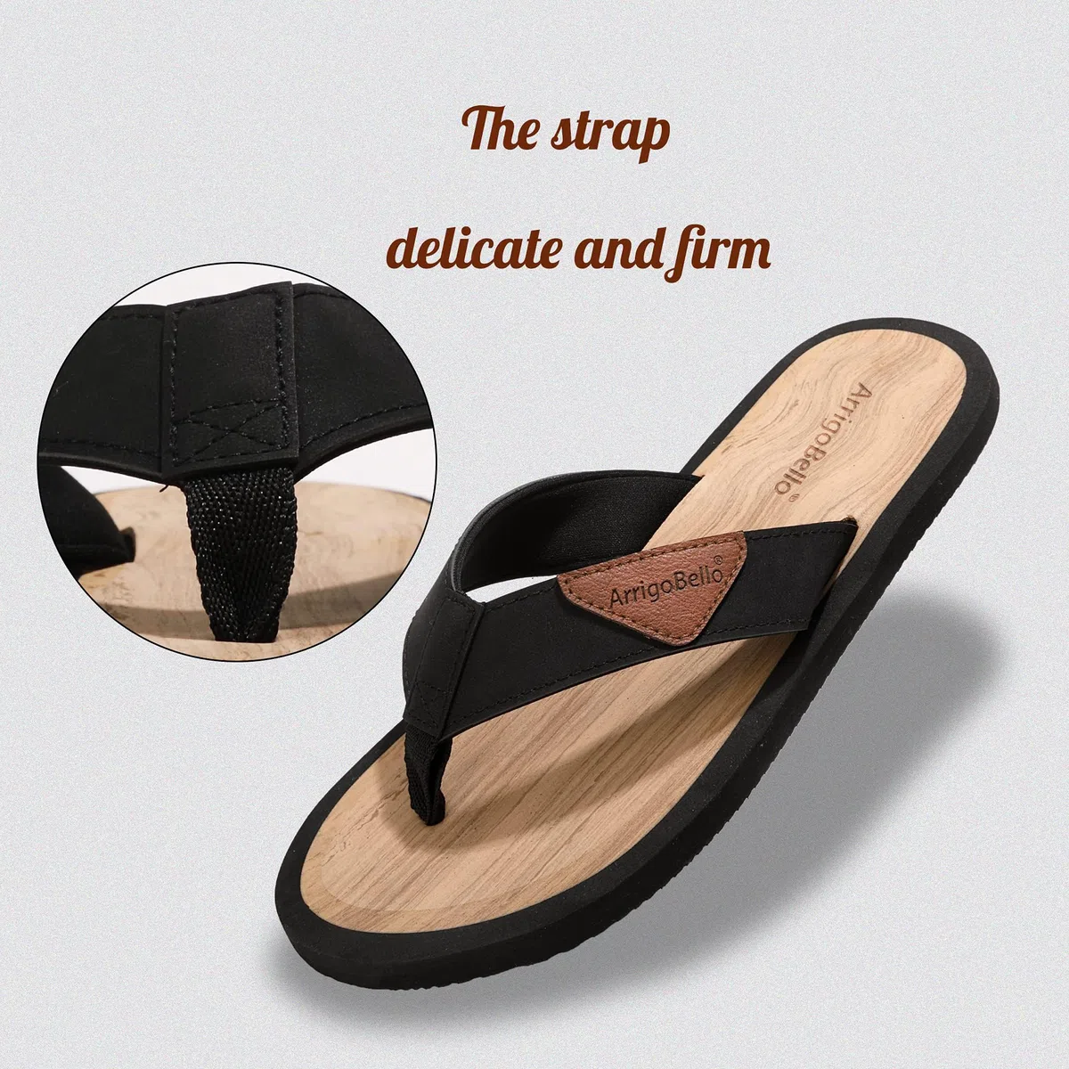 ARRIGO BELLO Infradito Uomo Pelle Ciabatte Mare Eleganti Cuoio Sandali Estive Piscina Antiscivolo Flip Flops Taglia 41-46