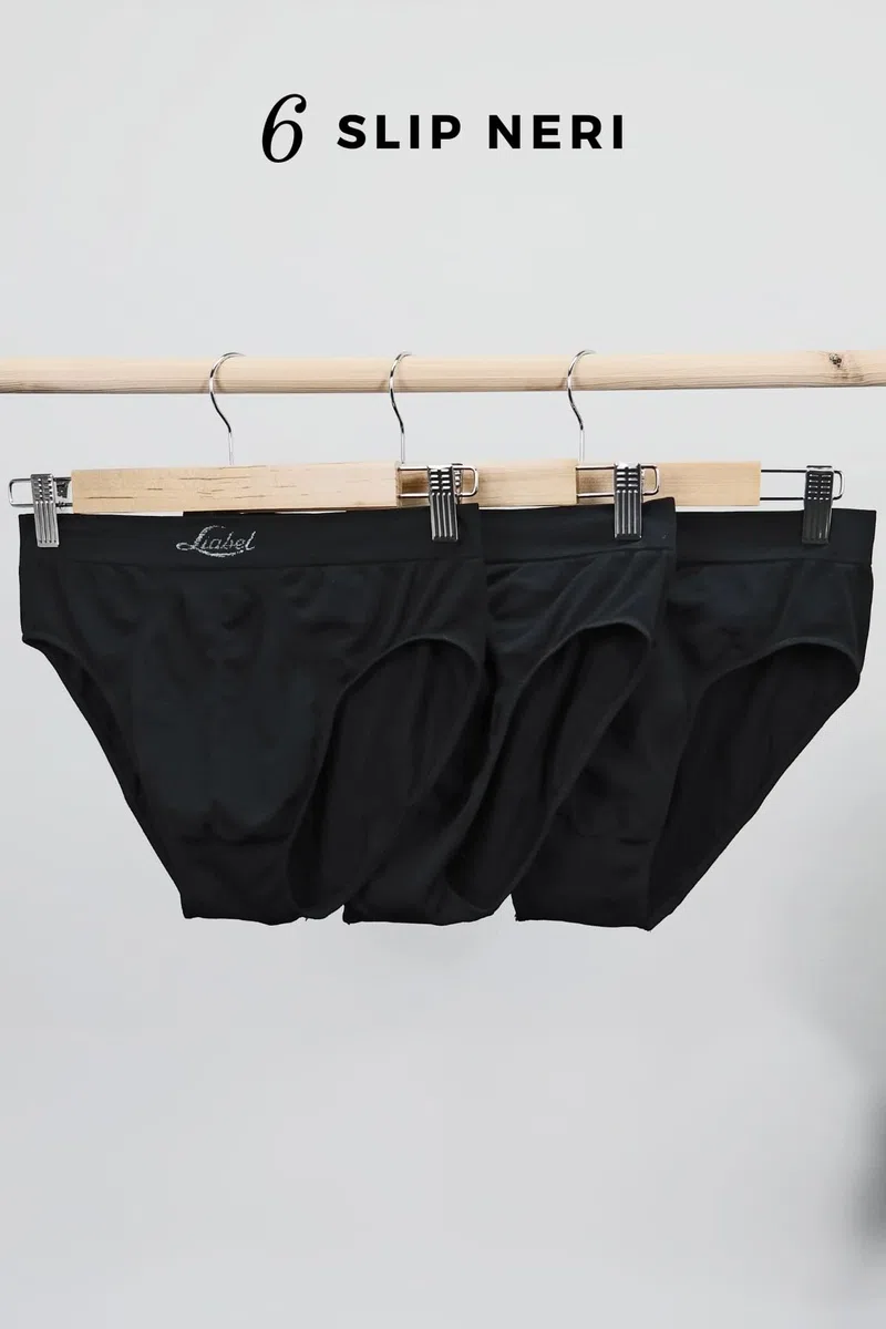 Liabel 6 Slip Uomo in Microfibra Senza Etichetta Mutande Uomo Cotone Elastico Intimo Uomo Made in Italy