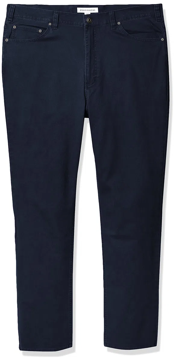 Amazon Essentials Pantaloni in Twill Elasticizzati con 5 Tasche e vestibilità Sportiva (Disponibile nelle Taglie Big & Tall) Uomo