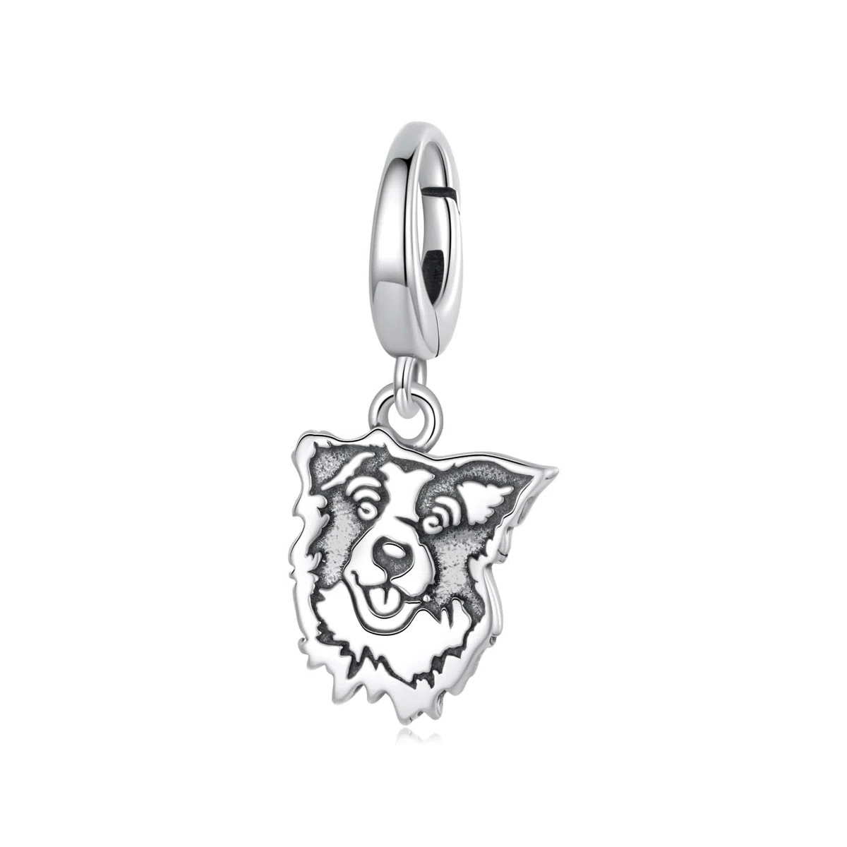 Charm Bracciale con ciondolo a forma di cane, per bracciale e collana, in argento 925, con chiusura a clip, per donne, cuccioli, gioielli di compleanno