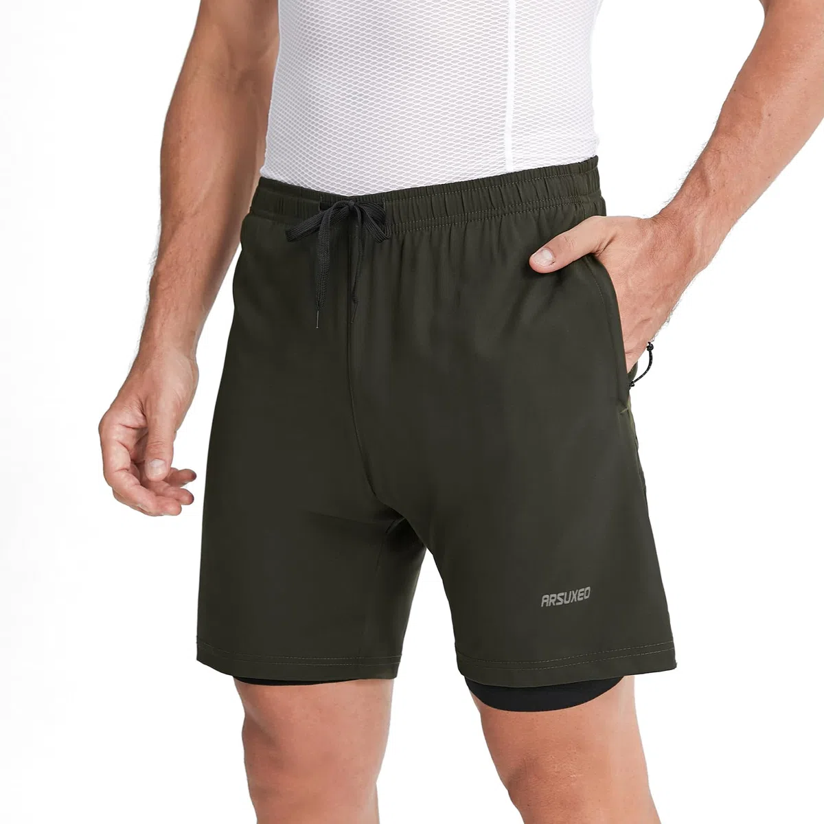 ARSUXEO Pantaloncini da Ciclismo da Uomo Pantaloncini da Mountain Bike Imbottiti e Larghi 2506