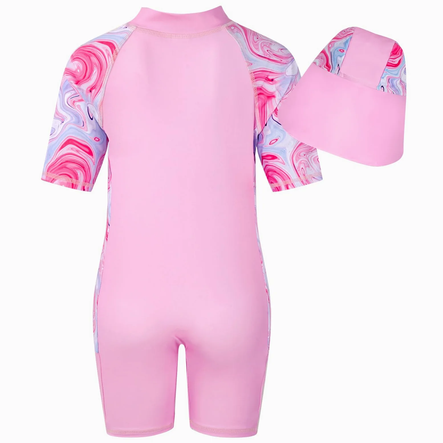 WYTbaby Costume da bagno intero da ragazza, a maniche lunghe, anti-UV, con stampa in tessuto, per bambini, da 4 a 9 anni