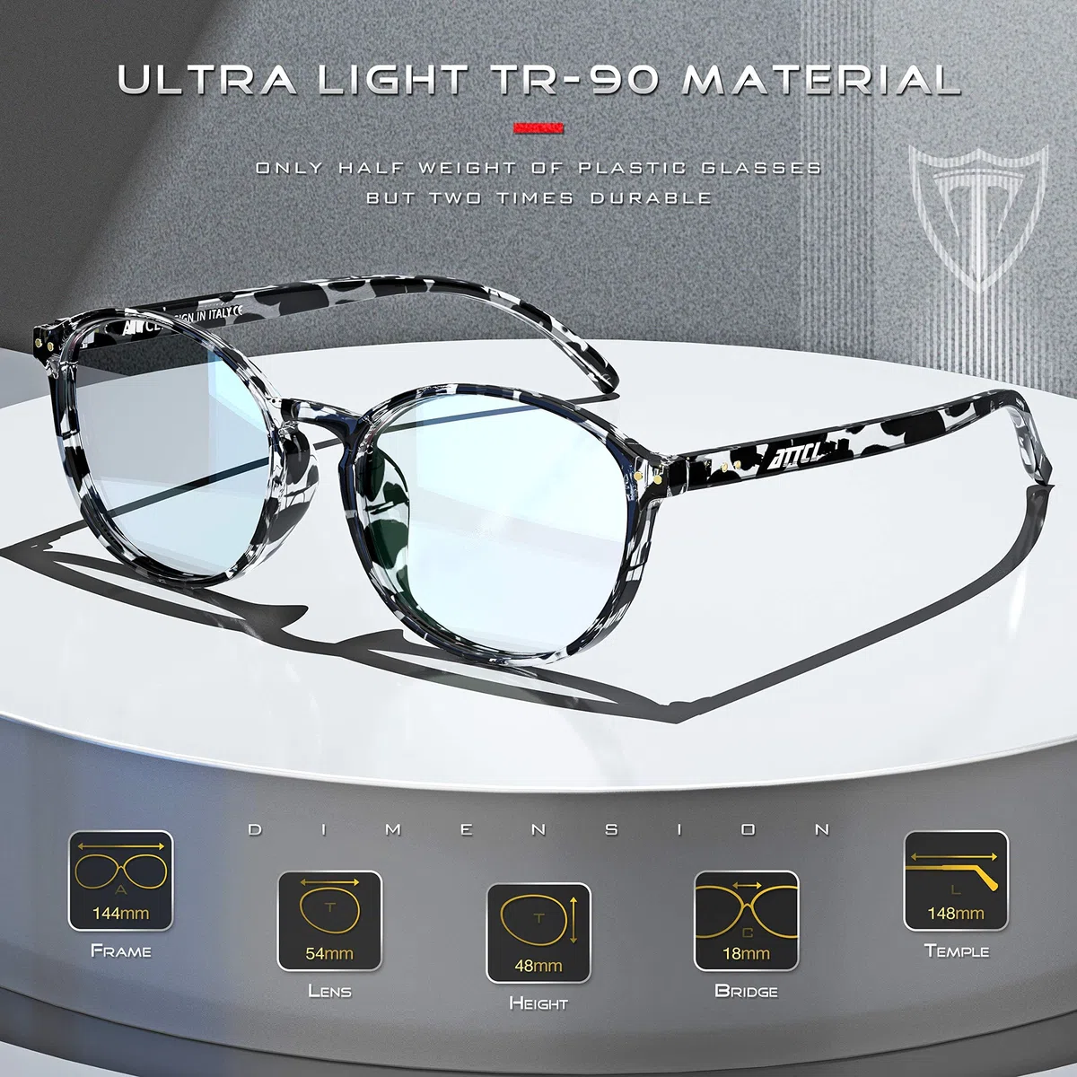 ATTCL Occhiali luce blu bloccanti per il blocco della cefalea UV Anti Eyestrain per computer/gioco/telefono Unisex