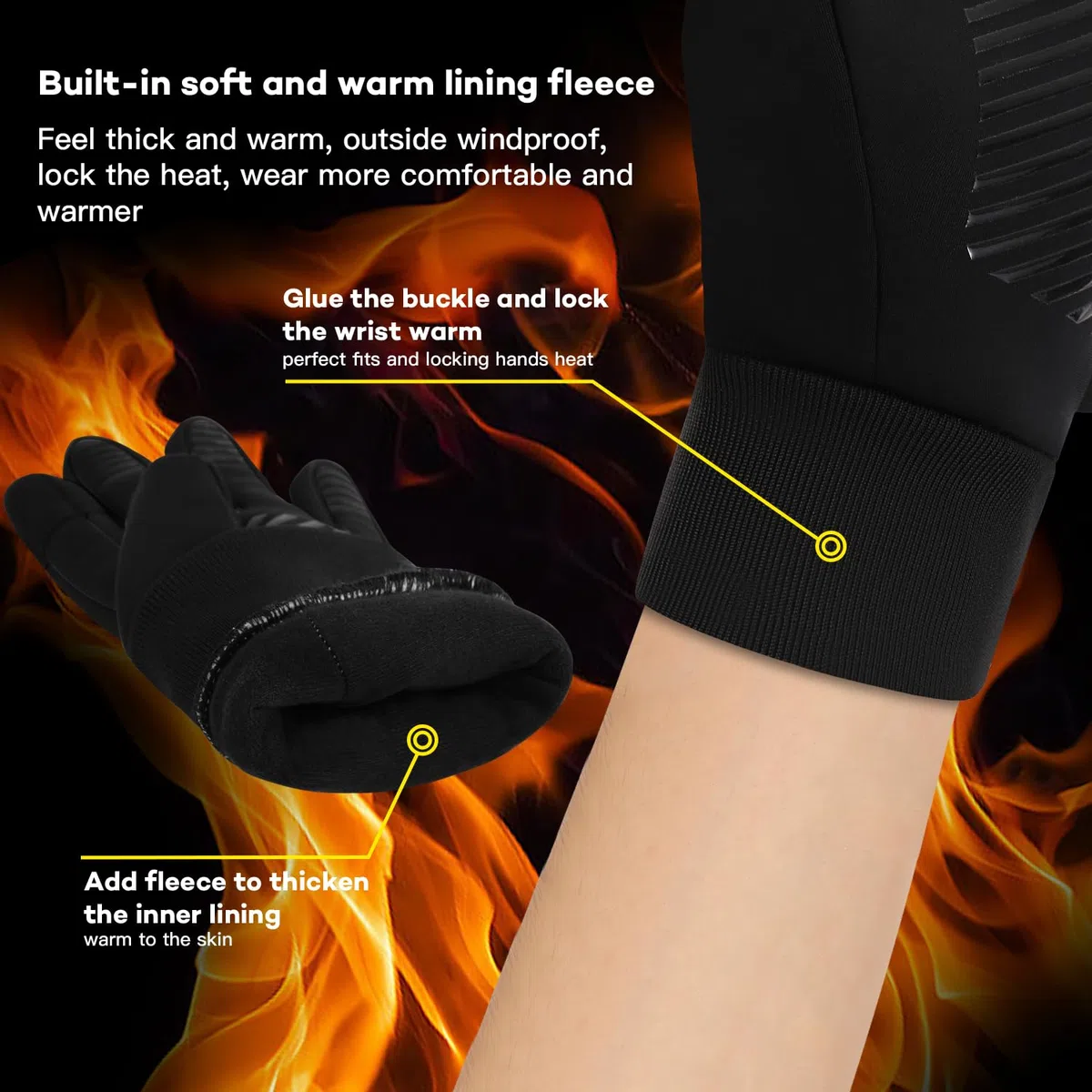 Guanti Invernali Impermeabili Uomo,Guanti Moto Invernali Donna, Fodera Soffice, Touch Screen, Silicone Antiscivolo, Guanti Termici per Sci, Bici, Corsa