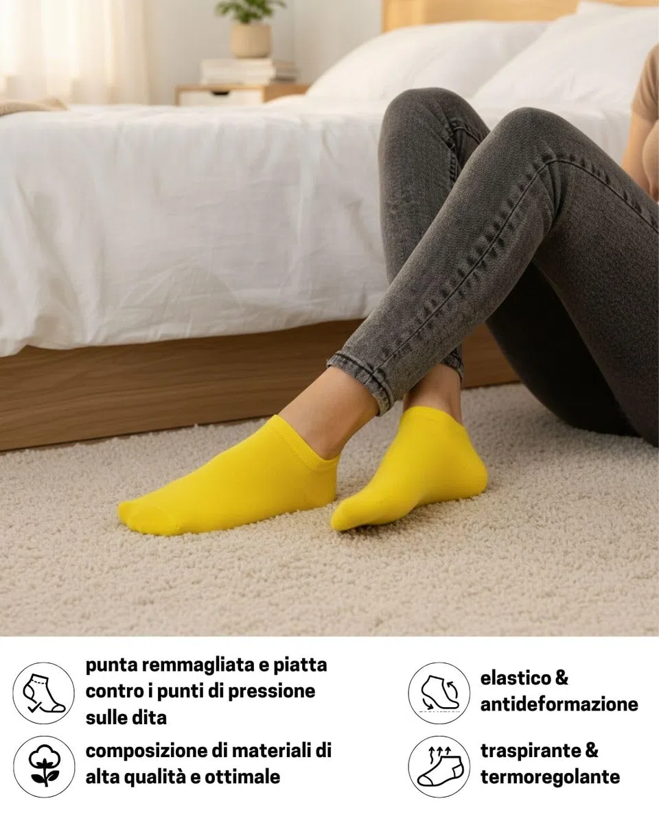 sockenkauf24 10 Paia Calzini Corti Uomo Donna Calze Corte Cotone Traspiranti