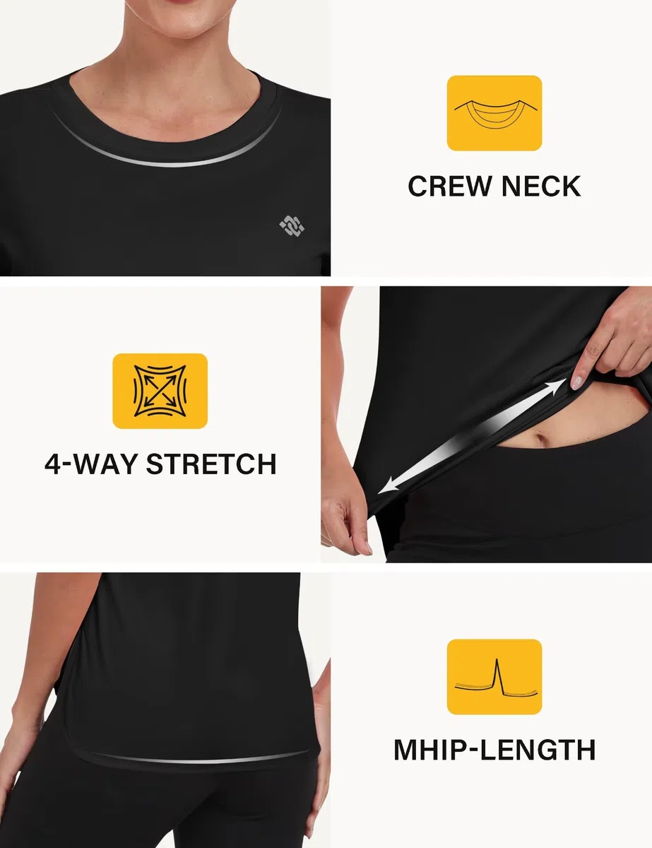 MoFiz Rash Guard da Donna Camicia da Nuoto a Maniche Corte con Protezione Solare UPF 50+ Quick Dry Nuoto Surf Allenamento Sun Tee Shirt