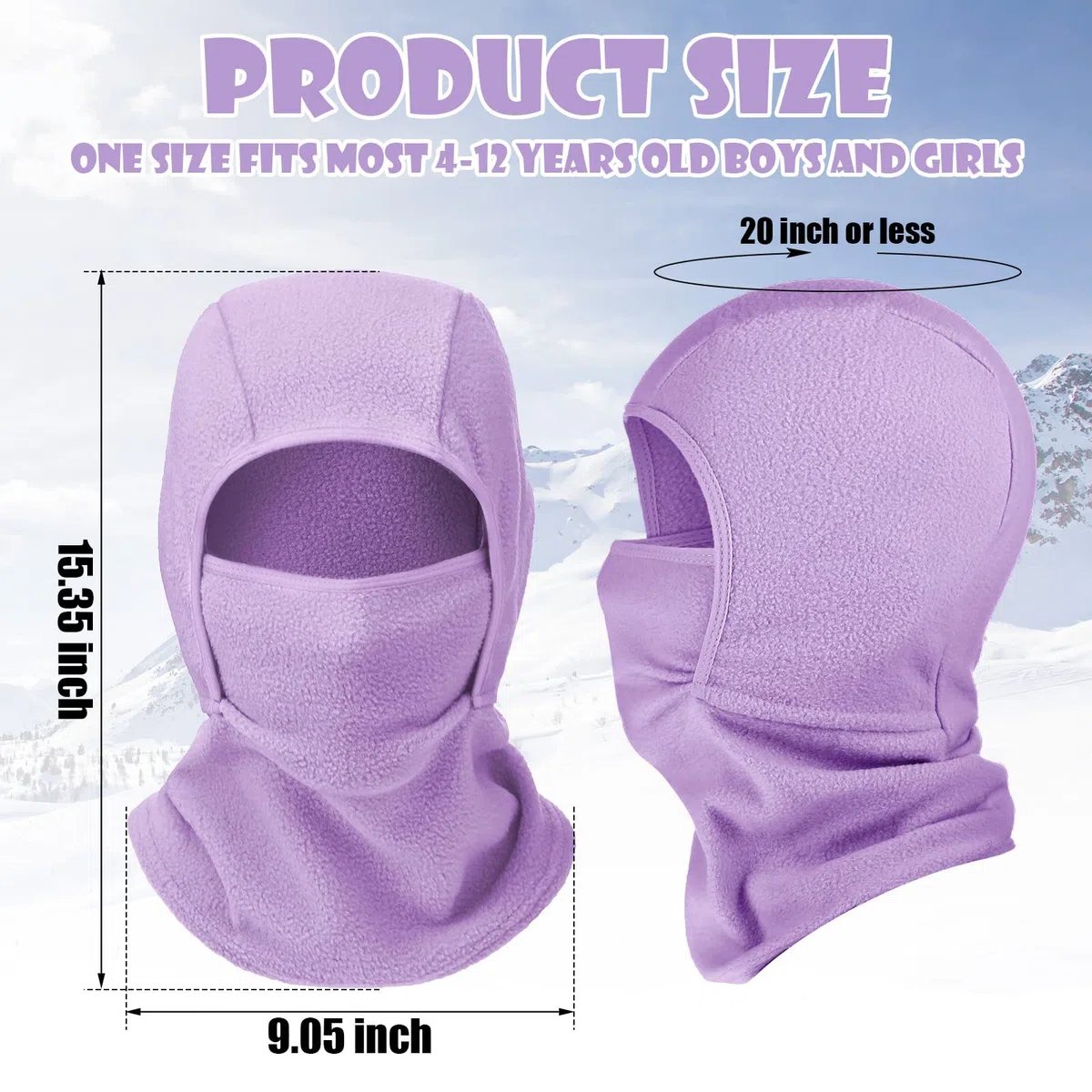 Sintege 4 Passamontagna Bambini Cappello Maschera per Viso Invernale per Ragazzi Passamontagna da Sci in Pile Caldo da Neve Antivento per Ciclismo
