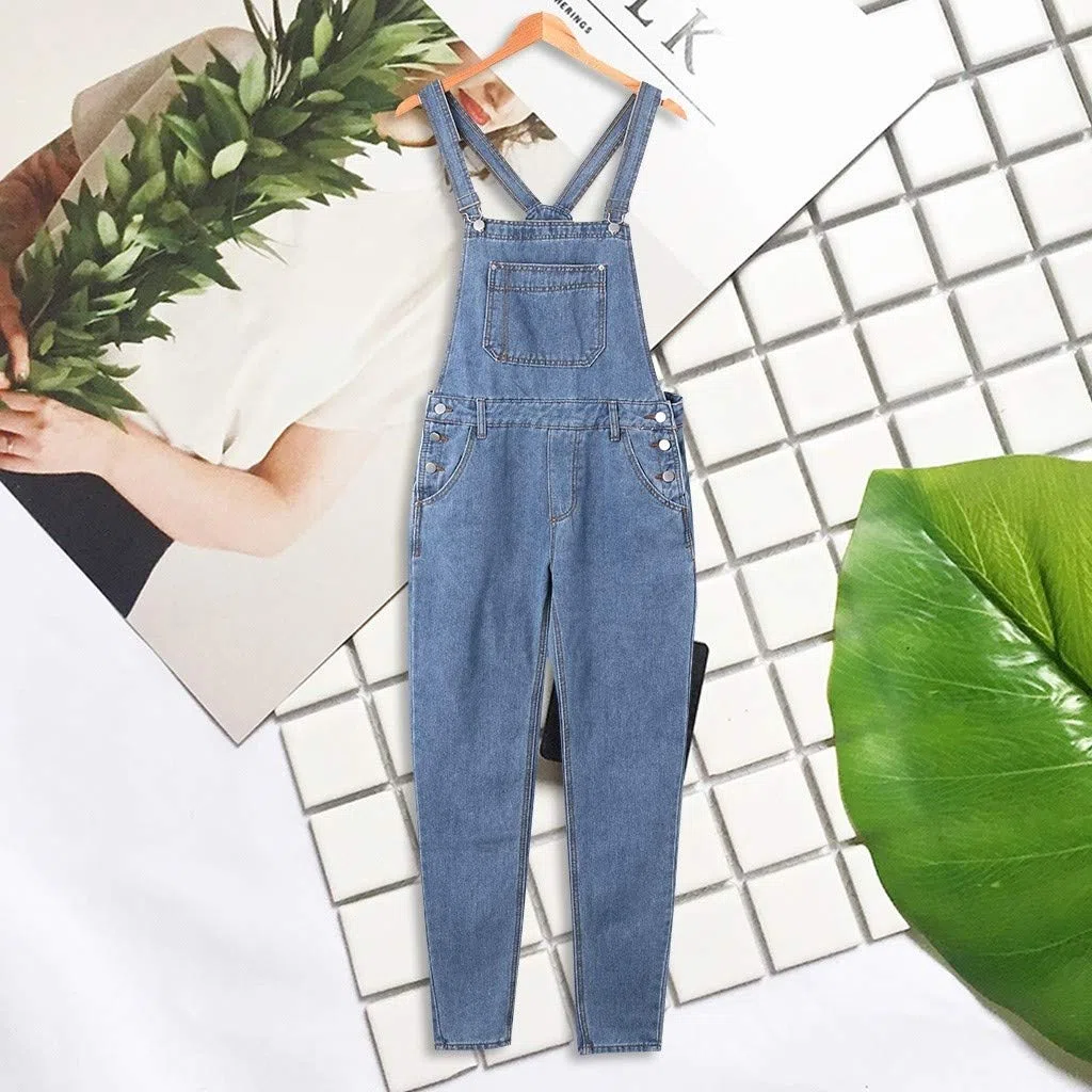 Jeans Salopette da uomo blu, salopette da lavoro da uomo, a pagliaccetto, regolare, vestibilità cargo, pantaloni leggeri, per il tempo libero, comodi, tuta estiva a sospensione ad asciugatura rapida