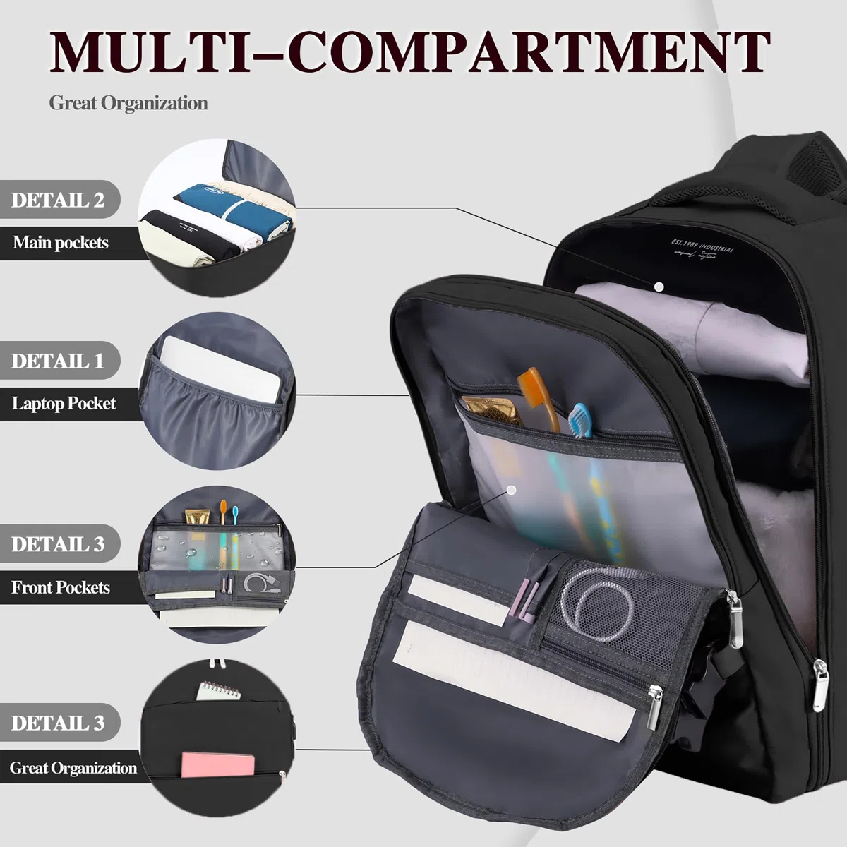 WOUIYO Zaino Easyjet 45x36x20, Bagaglio a Mano per Easyjet 30L Borsa da Cabina per Uomo e Donna, Zaino da Viaggio Aereo con Impermeabile Antifurto per Laptop da 15.6 Pollici