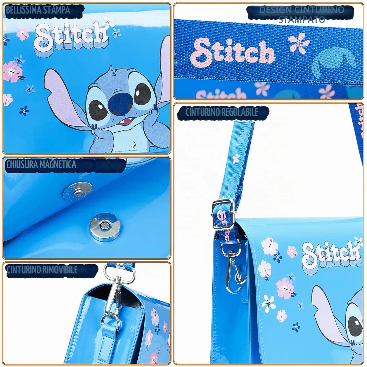 Disney Borsetta Bambina - Stitch Frozen Borsa Bambina Borsa Tracolla Regolabile Stitch Gadget Originale Borse Bambina Idea Regalo Compleanno Comunione Natale