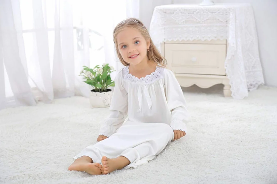 Verve Jelly Filles à manches longues chemise de nuit pyjamas enfant en bas âge robe de nuit pyjama princesse enfants chemise de nuit robes de nuit pour les filles