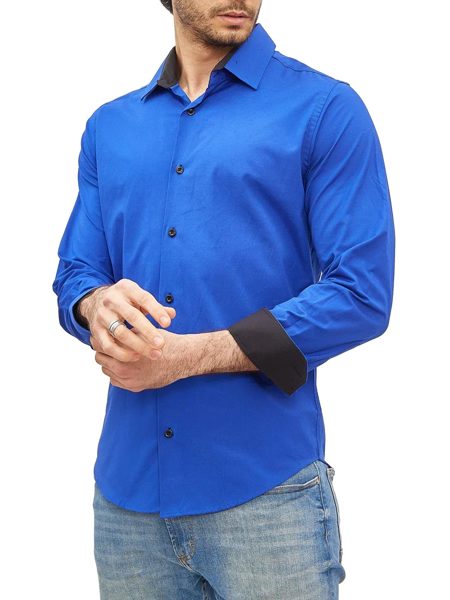 Subliminal Mode Camicia a Maniche Lunghe da Uomo | vestibilità Classica | Comoda e Facile da Lavare | Ideale per L'Ufficio e Le Uscite Informali 444-5