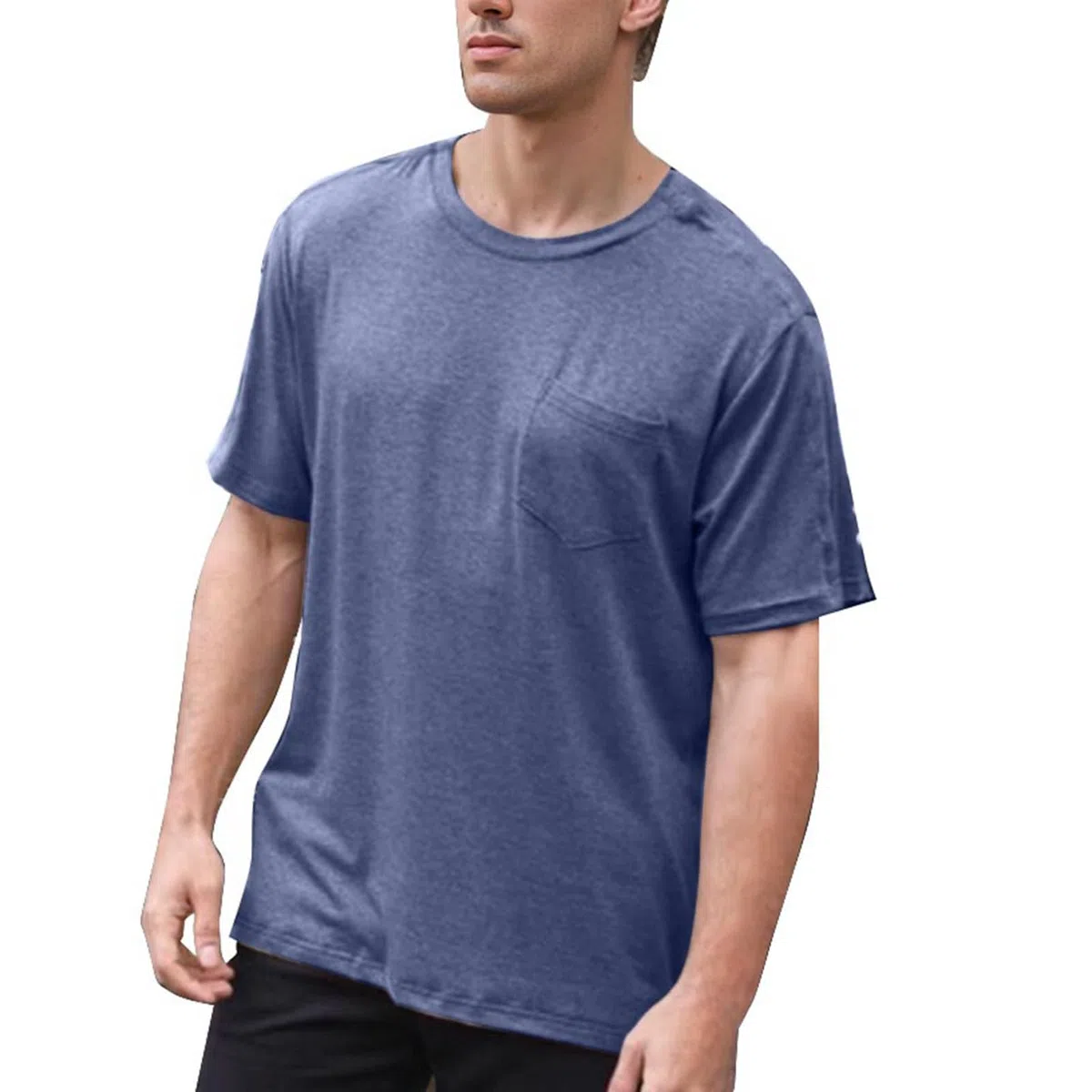 Generisch Camicia da uomo con schiena e spalle, recupero può strappare, manica corta, pulsante laterale aperto, abbigliamento dialisi
