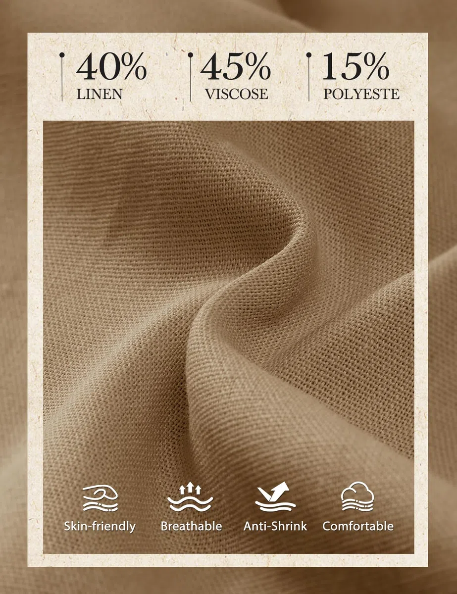 Pantaloni Donna Estivi Lino Pantaloni Leggeri Larghi Elastico Vita Alta Lunghi Gamba Dritta Eleganti Pantaloni Palazzo da Spiaggia Jogging Solido Sciolto Casual Comodi con Tasche