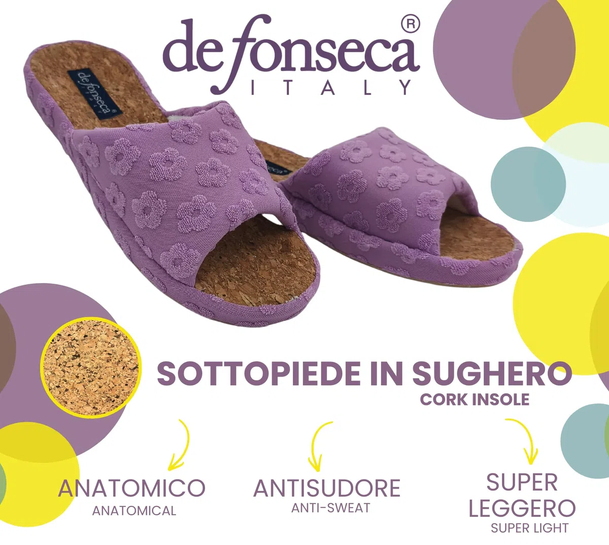de fonseca Defonseca Ciabatte Donna Estive, Pantofole in Sughero per Casa Comode e Ortopediche, Ciabatta Estiva