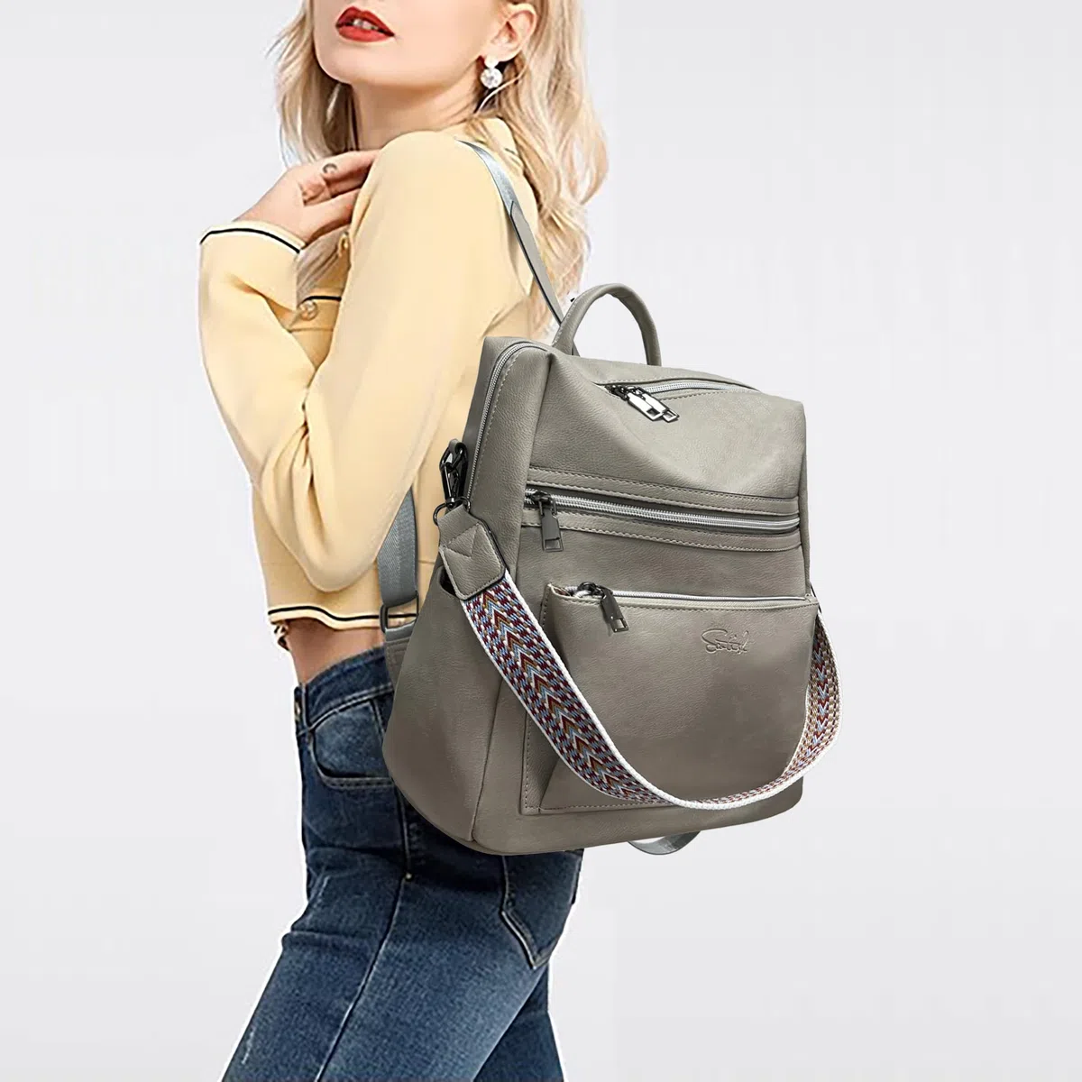 Donna Borse a Zaino Borsa a Zainetto Tracolla Zaini, Casual Daypack 2 in 1 Set Viaggio Impermeabile Antifurto per Lavoro Scuola Tracolla