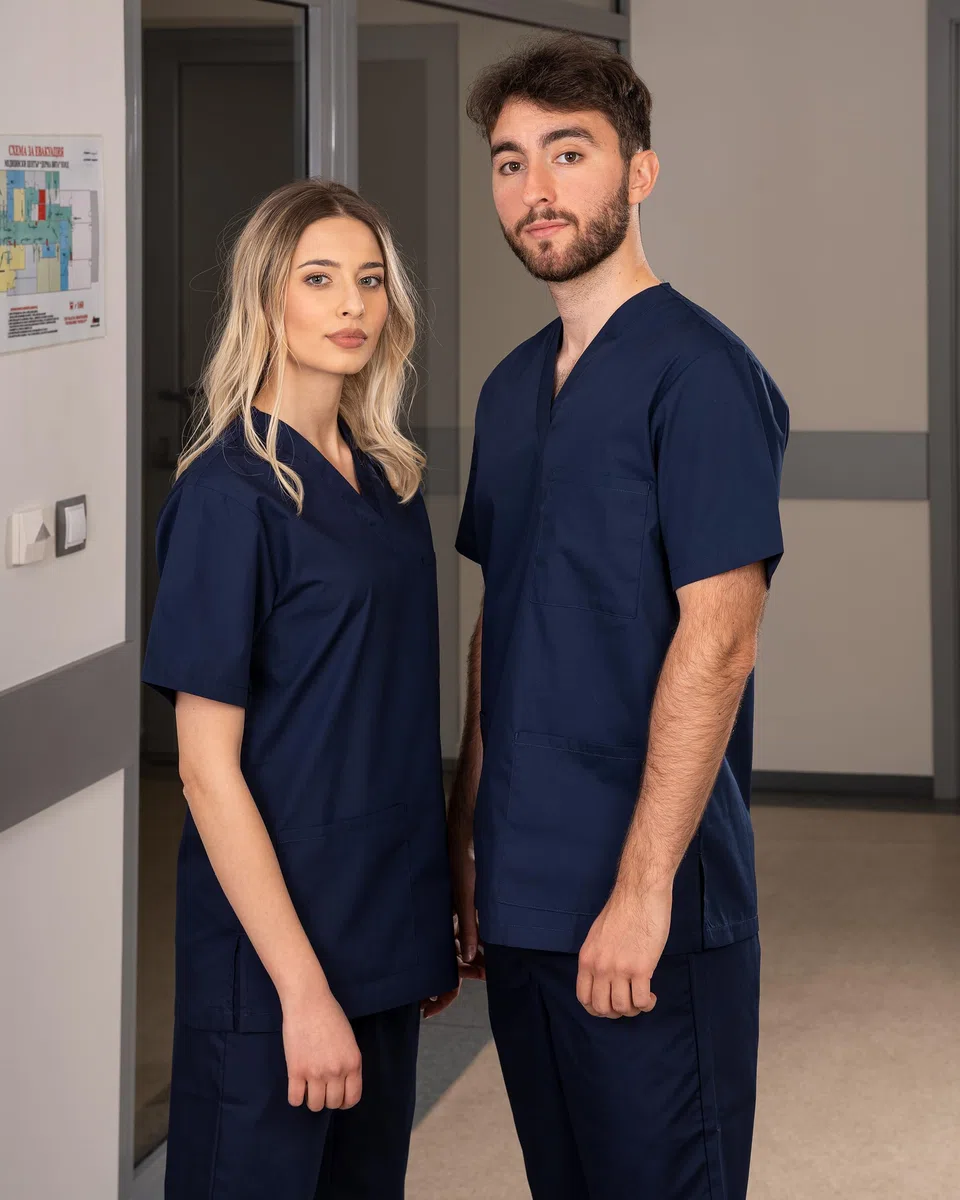 B-well Cesare Divisa Sanitaria Donna e Uomo | Uniforme Sanitaria Donna e Uomo Unisex Set con Casacca e Pantalone | Divise Sanitarie