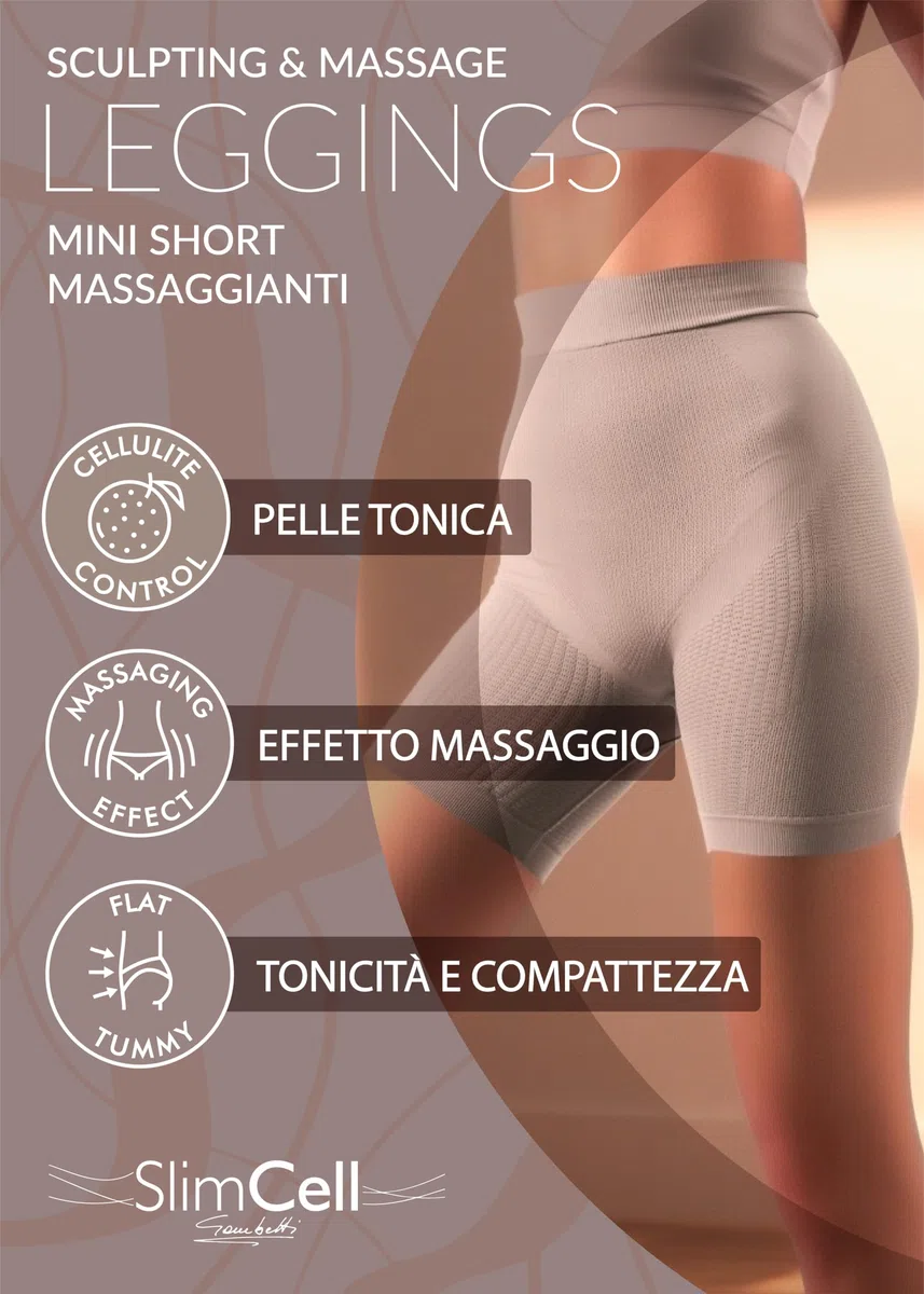 SLIMCELL Gambetti Guaina Contenitiva Donna Pantaloncini Anticellulite - Leggins Anticellulite Donna Drenanti, Intimo Modellante Senza Cuciture, Shapewear - Made in Italy