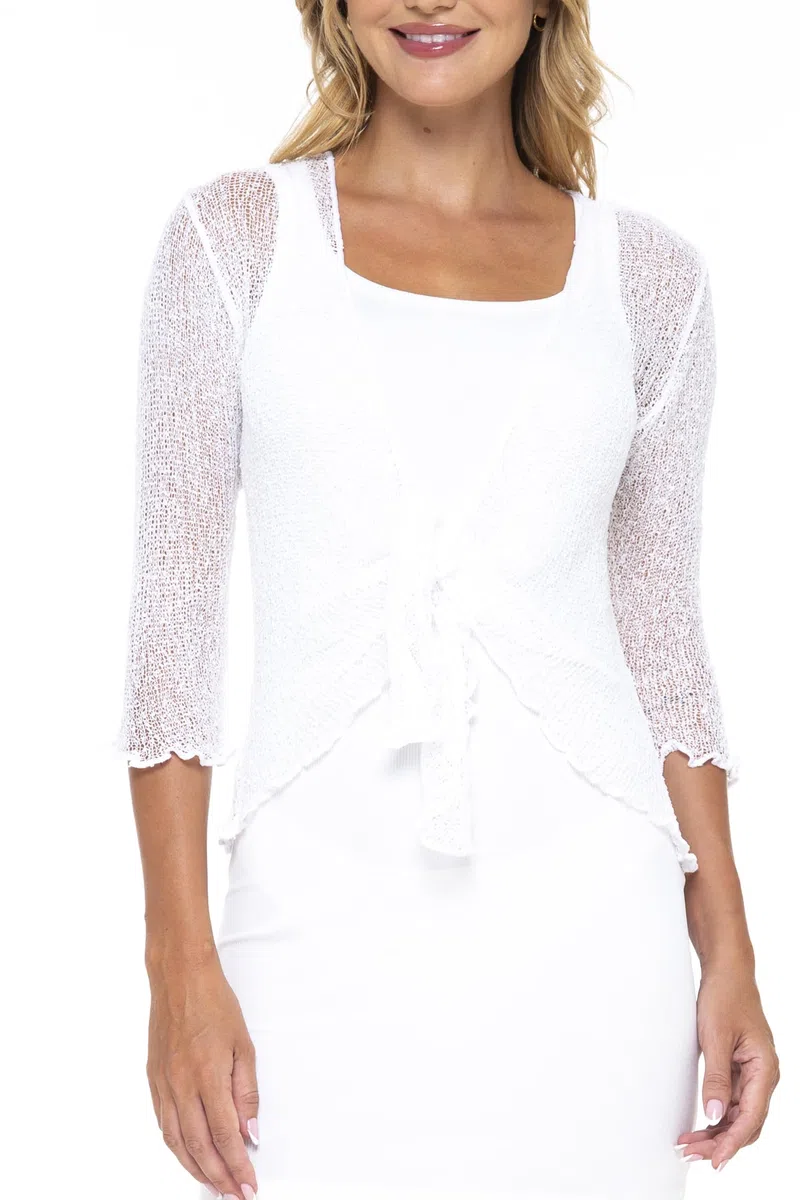 SHU-SHI - Cardigan/Coprispalle Trasparente - Effetto a Maglia - Donna