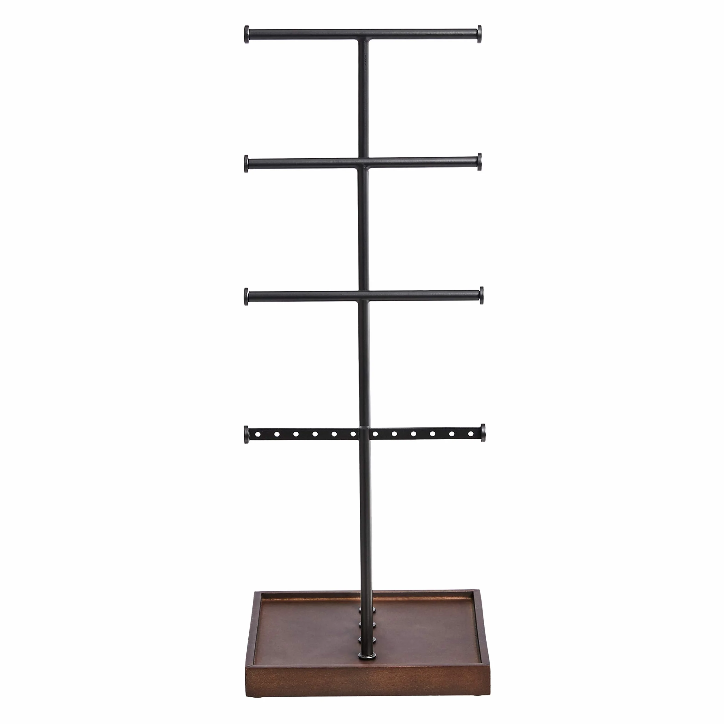 Amazon Basics Portagioielli ad albero a quattro livelli, Noce/Nero
