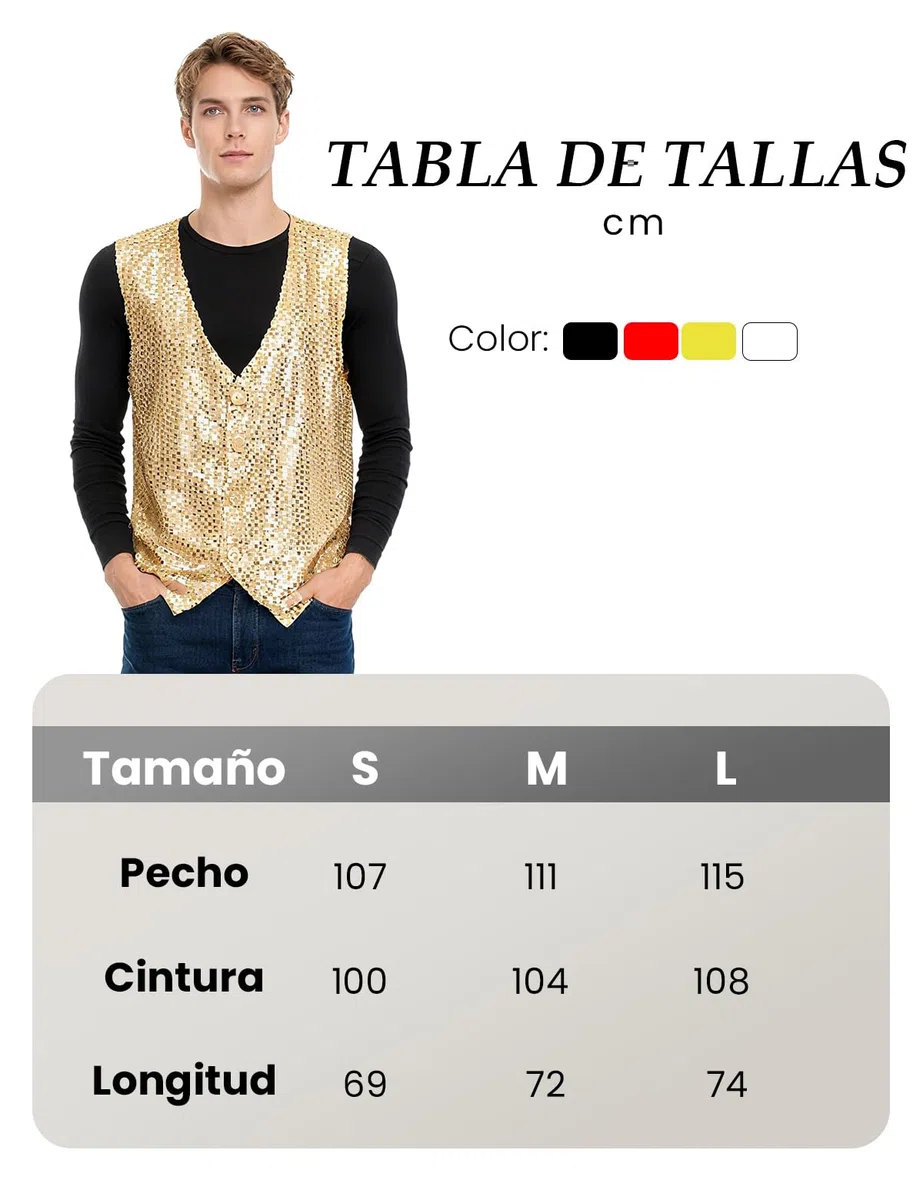 Wildarms Gilet da uomo con paillettes, papillon e vestito da ballo, per smoking, cena, scollo a V, slim fit