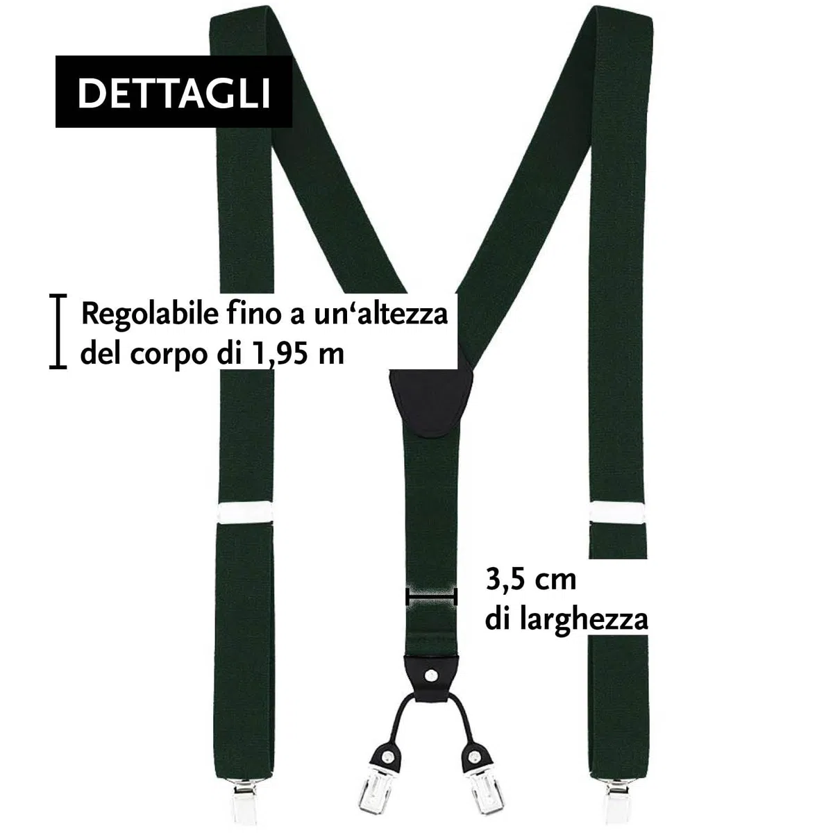 DonDon Set di bretelle eleganti e papillon per uomo, forma a Y, larghezza 3,5 cm, fatto a mano - Accessorio elegante per matrimonio, festa, smoking