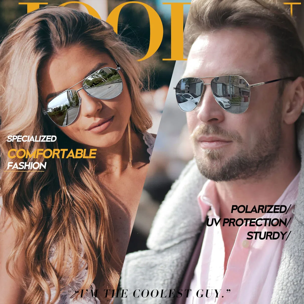 Joopin Occhiali da Sole da Uomo Donna Polarizzati Protezione UV400 Ultraleggeri Montatura Metallo Classici Vintage Specchio Goccia Pilota Occhiali da Sole