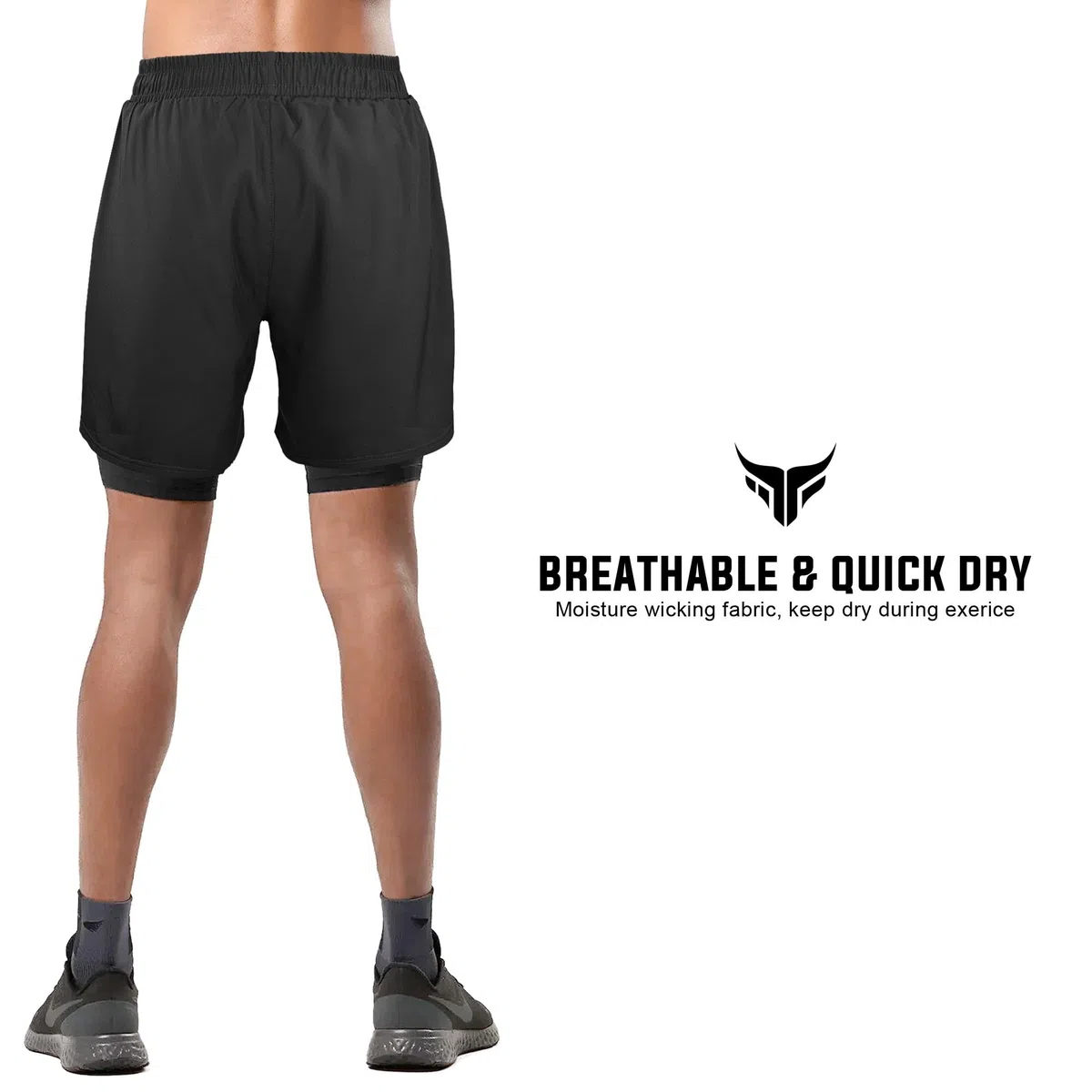 Mytra Fusion Pantaloncini Running Uomo 2 in 1 Pantaloncini Palestra Uomo per molteplici Usi Asciugatura Rapida Allenamento Fitness Training Corto