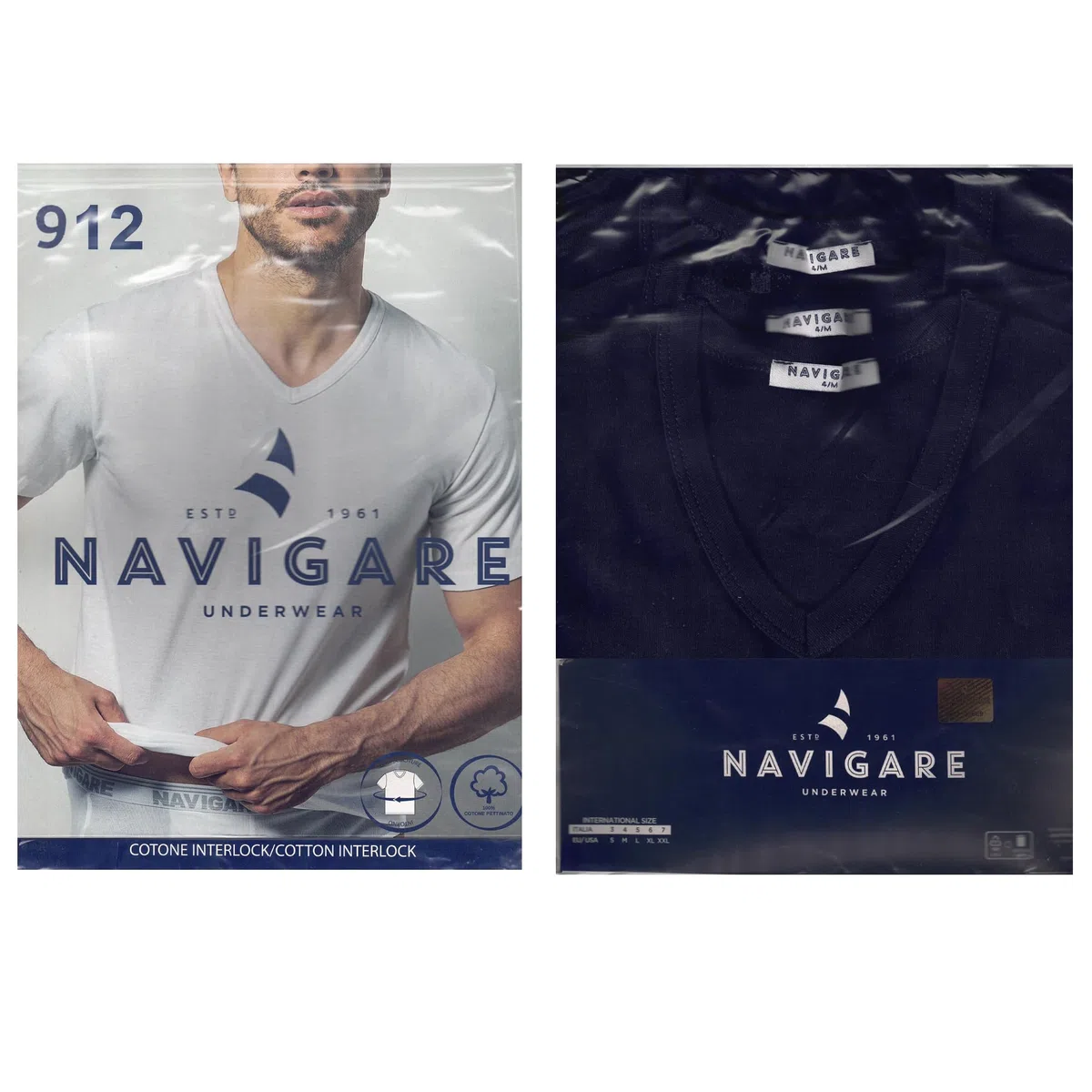 Navigare T-Shirt in Cotone Interlock, Confezione da 3 Pezzi, Limited Edition for Azzeta