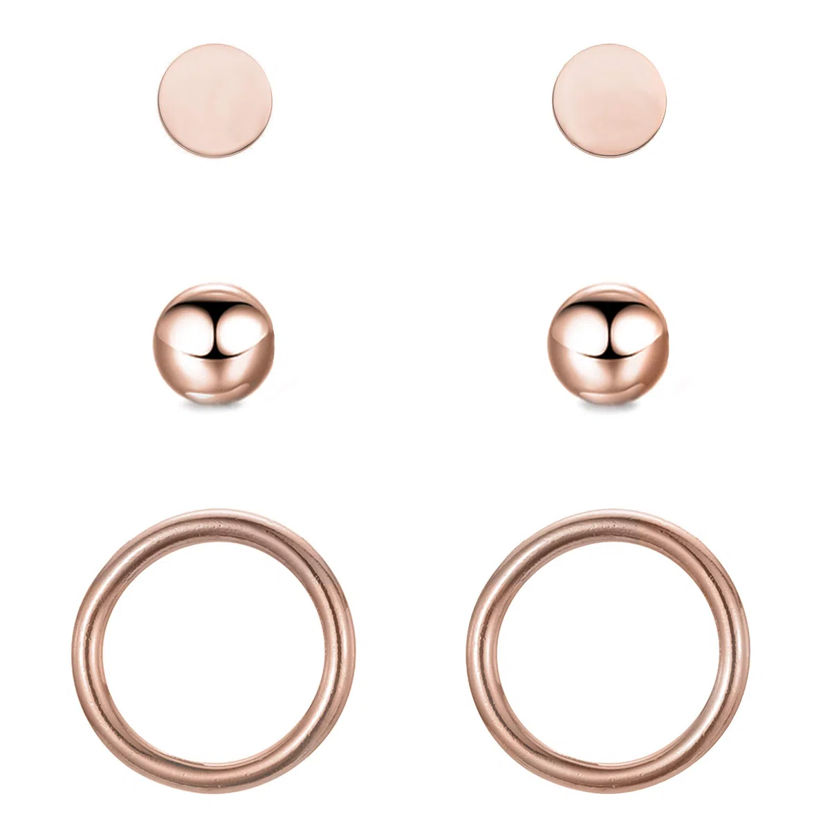 BONNYBIRD® Orecchini Acciaio Chirurgico Donna in Argento, Oro e Oro Rosa - Anallergici e Impermeabile