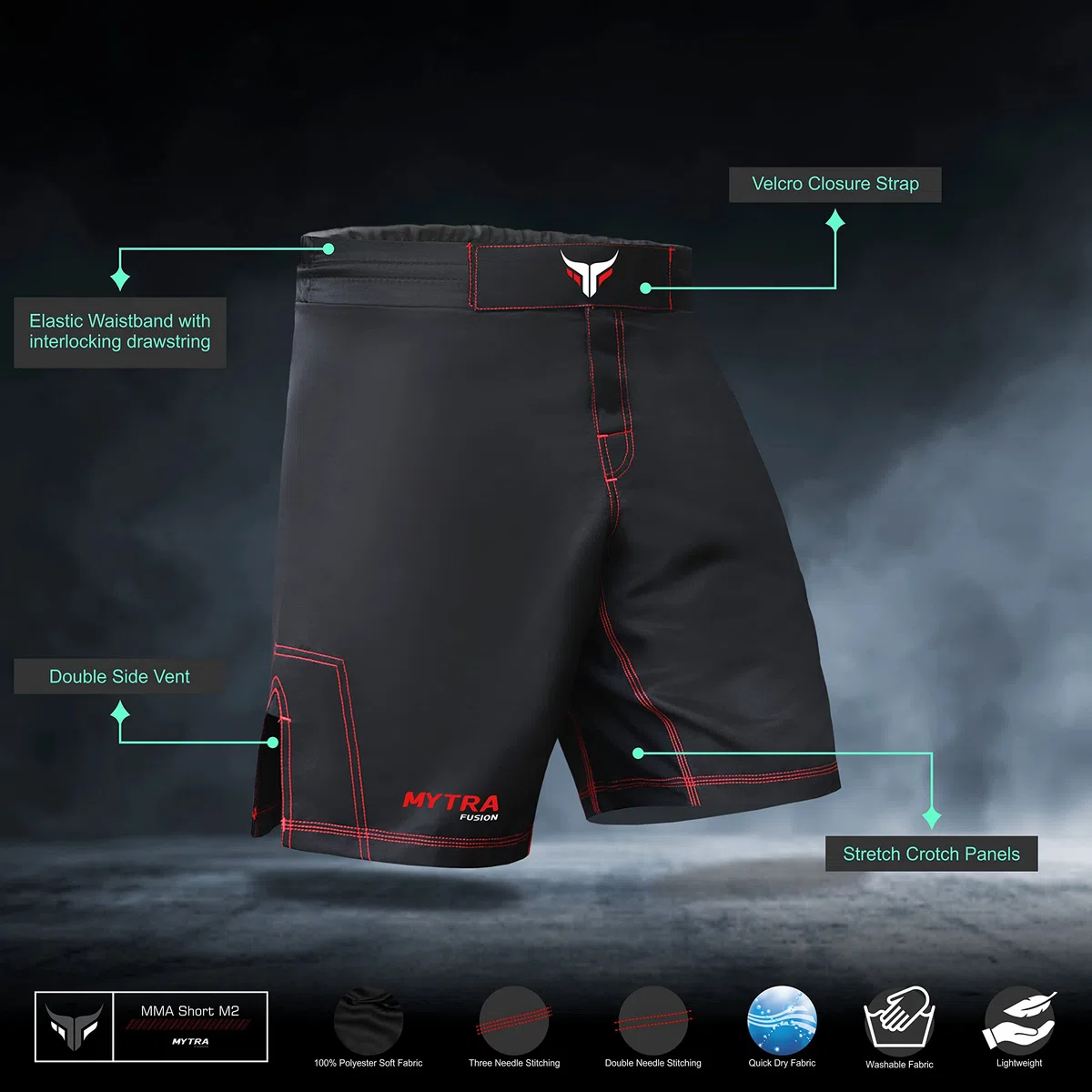 Mytra Fusion MMA Shorts MMA Boxing Kickboxing Muay Thai Mix Martial Arts Cage Fighting Grappling Training Gym Wear Clothing Shorts Trunks