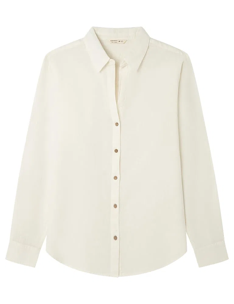 Springfield L/S Open Collana Linen Shirt Donna