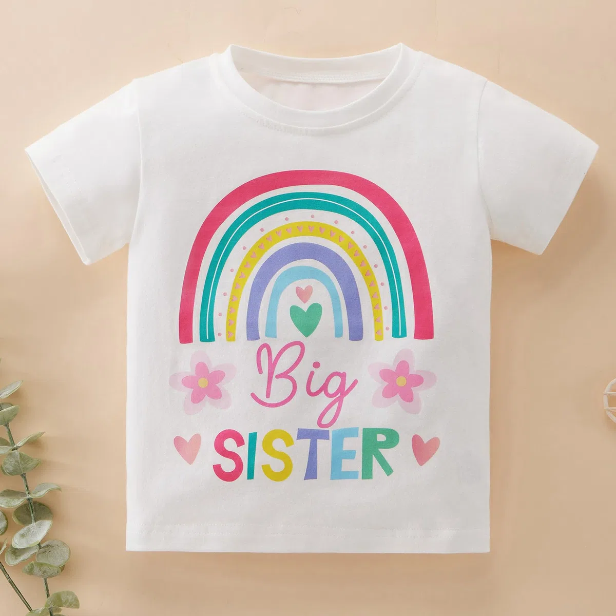 Famiglia Corrispondenza T Shirts Pagliaccetto per Grande Sorella e Sorellina, Estate Stampa Cotone Manica Corta T-shirt Pagliaccetto Tuta Tuta Tuta Un Pezzi Vestiti