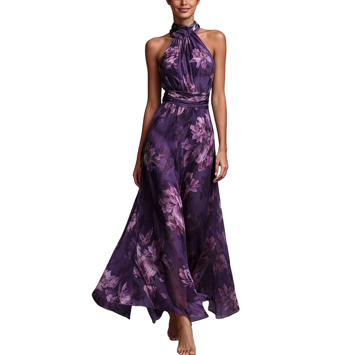 Abito da Sera da Donna - Lungo, Spalle Scoperte, da Cocktail, Motivo Floreale, Linea Ad A, in Tulle, Elegante, per Matrimonio, Maxi Abito da Ballo, Abito da Ballo, Abito da Ballo da Donna