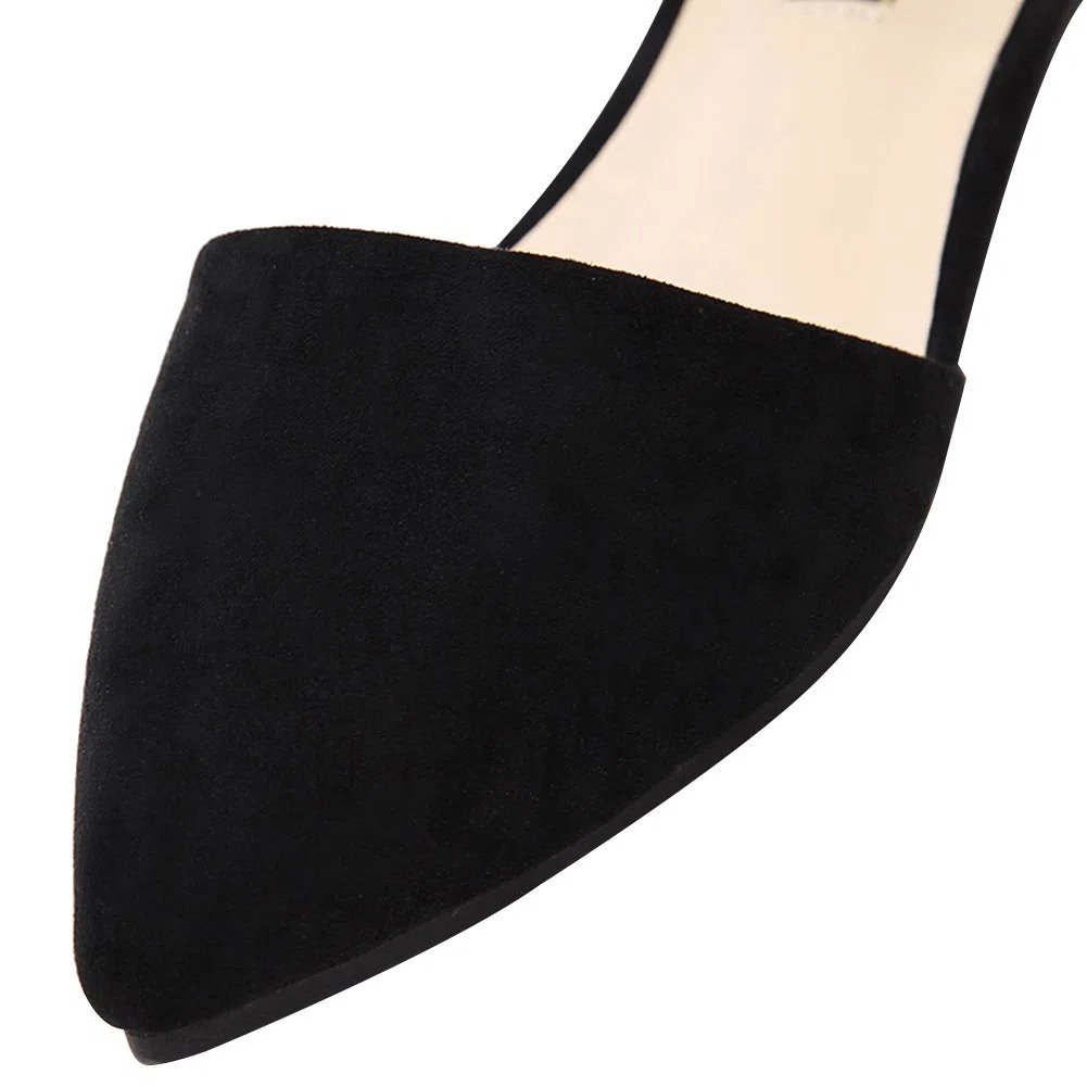 Donna Punta Velluto Ballerine Elegante D'Orsay Pumps Piatto Scarpe da Sera