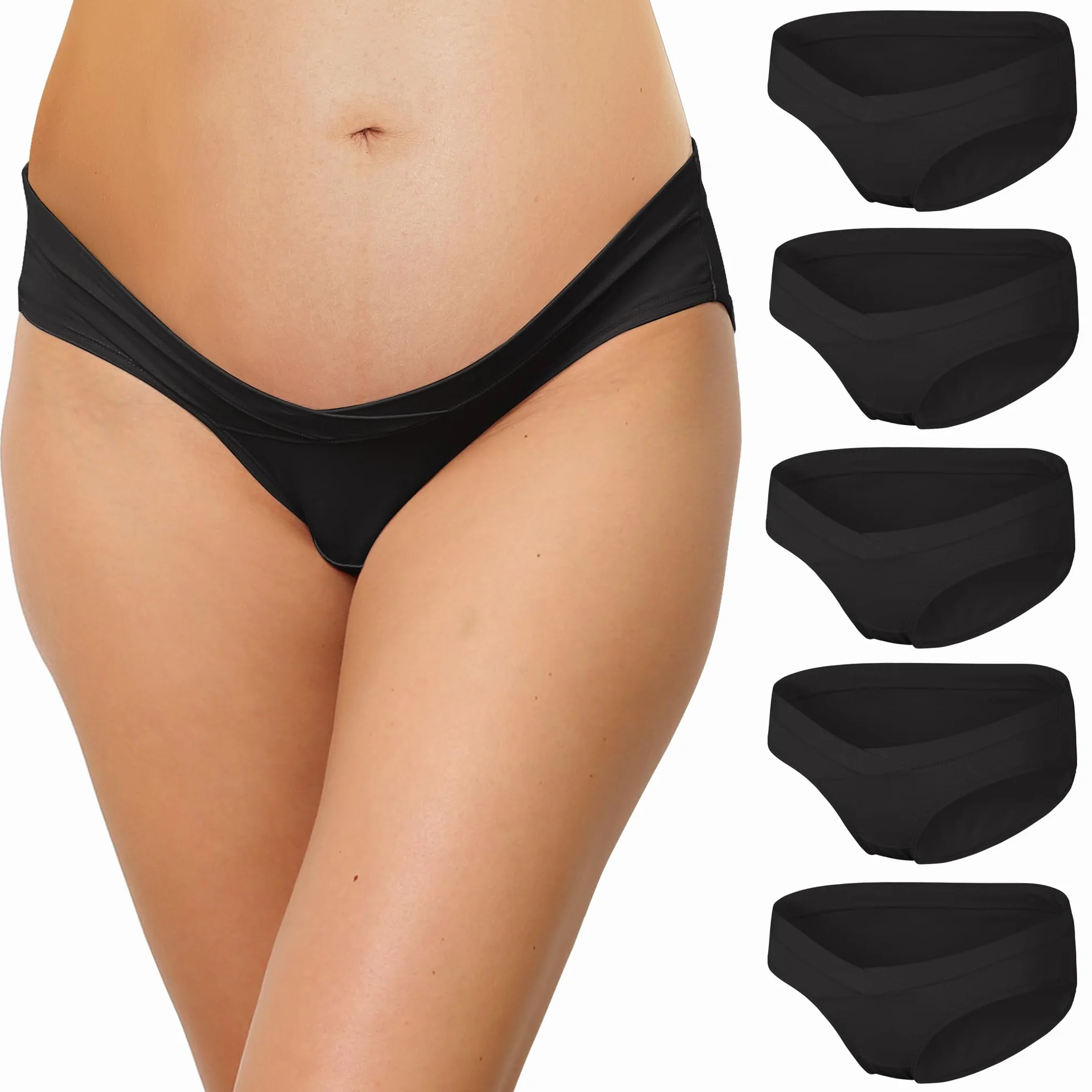 INNERSY Mutande Gravidanza Cotone Slip Premaman Vita Bassa Mutandine per Gestante Intimo Pacco da 5