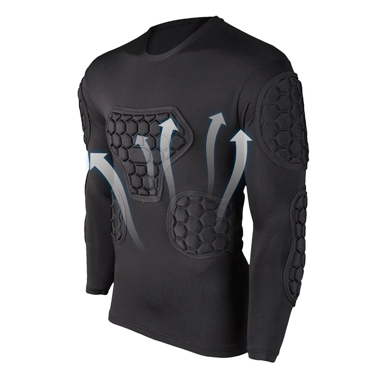 Maglia a compressione per portiere giovanile – abbigliamento sportivo resistente, abbigliamento protettivo da allenamento | tecnologia di imbottitura in EVA rinforzata, sistema di protezione cuscino