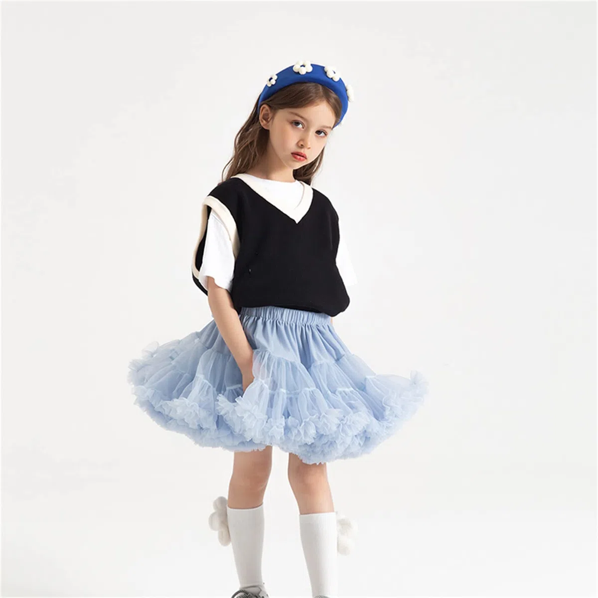 Infant Baby Girl's Fluffy Tutu Skirt Toddler Tulle Birthday Party Tiered Princess Tutu Pettiskirt
