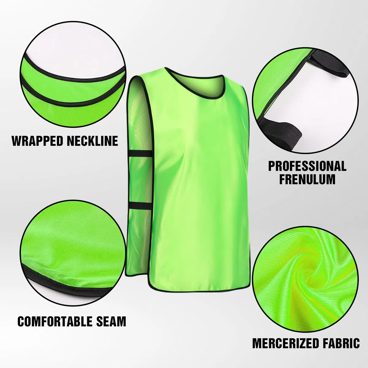 12 gilet da allenamento per calcio, per bambini e adulti, per allenamento di squadra, per uomini, donne, giovani, principianti, accessori per allenamento di calcio, 47 x 70 cm, verde, 47 x 70 cm