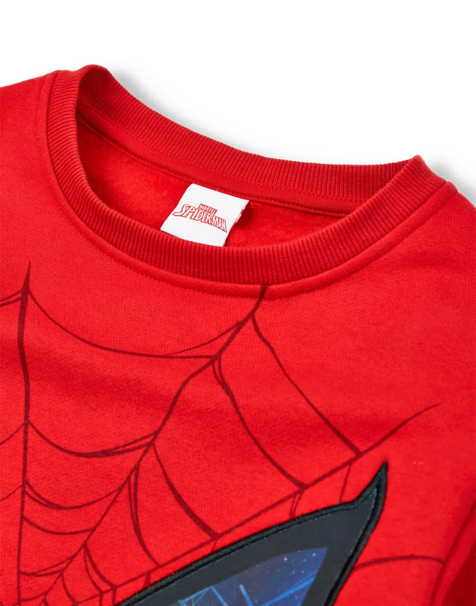 Marvel Spiderman Felpa Bambino | Maglione Girocollo con Grafica Supereroe per Bambini in Rosso | Regalo di Merchandising di Arte del Personaggio del Fumetto