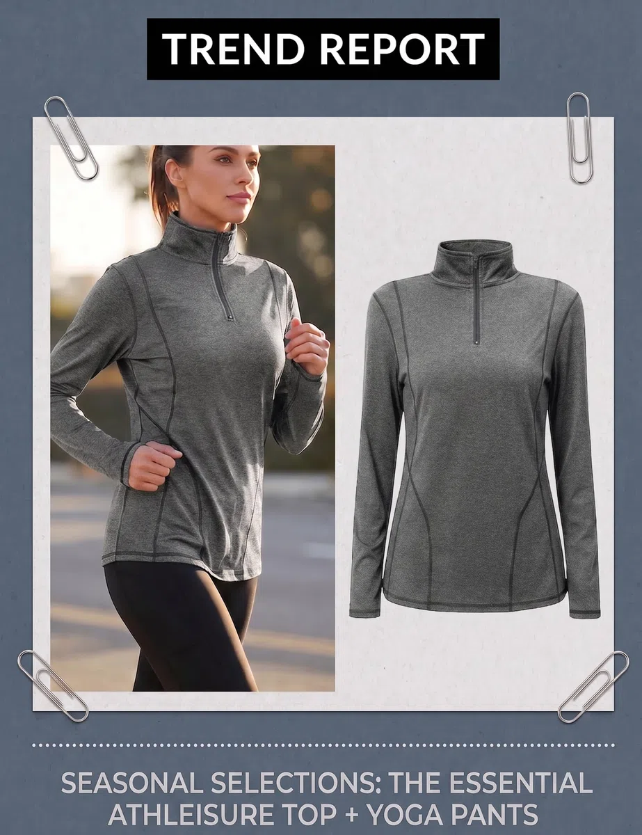 Terecey Camicia Termica da Donna con Zip a 1/4 Manica Lunga Collo Alto Pullover Caldo Sportiva Maglietta Yoga Palestra Running Shirt Top Allenamento Fitness Maglietta da Corsa S-XXL